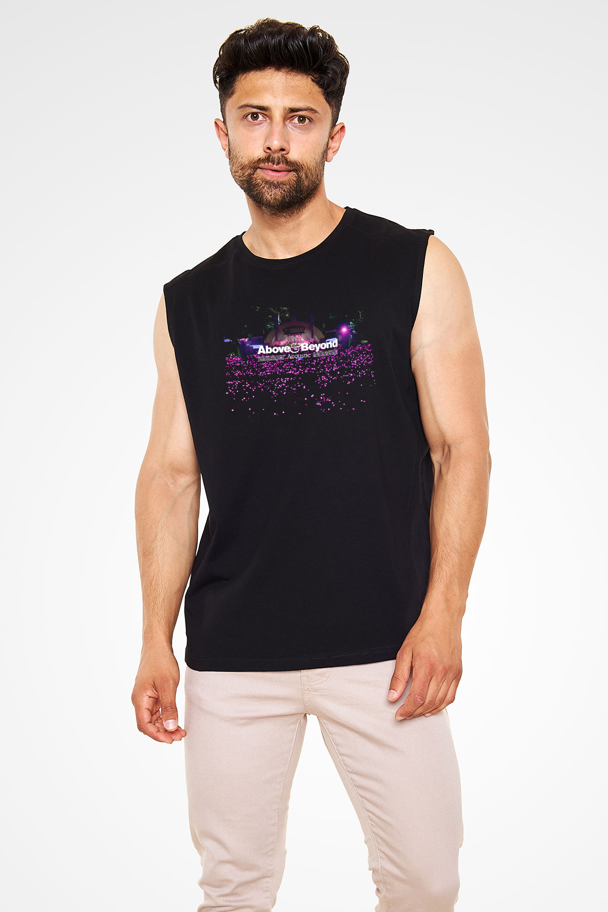 Above and Beyond Siyah Unisex Kolsuz Tişört