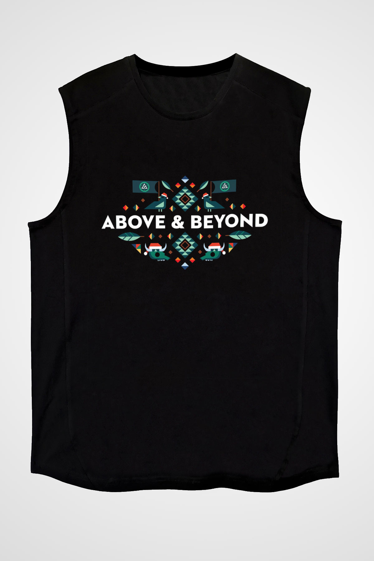 Above and Beyond Siyah Unisex Kolsuz Tişört