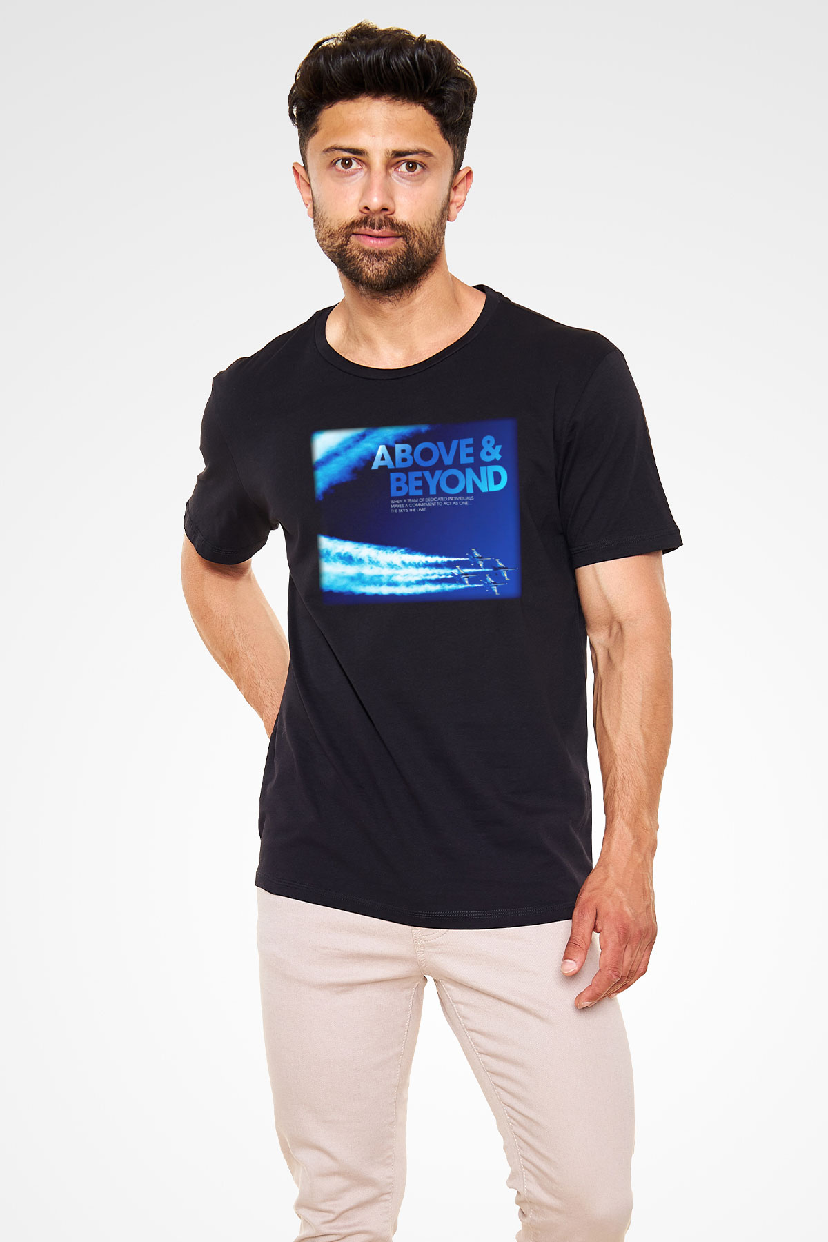 Above and Beyond Siyah Unisex Tişört T-Shirt - TişörtFabrikası