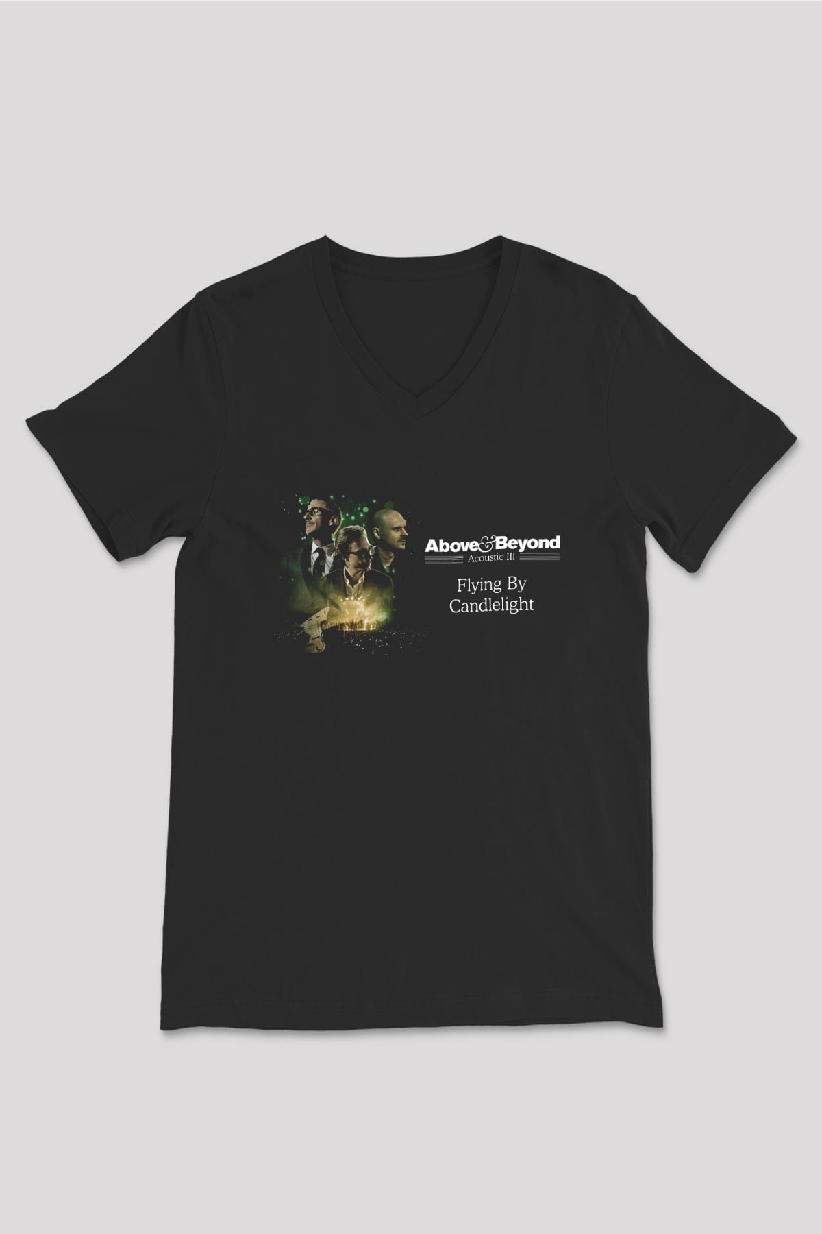 Above and Beyond Siyah Unisex V Yaka Tişört