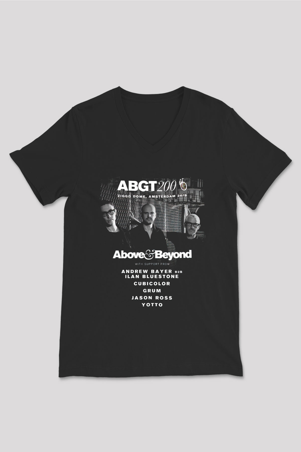 Above and Beyond Siyah Unisex V Yaka Tişört