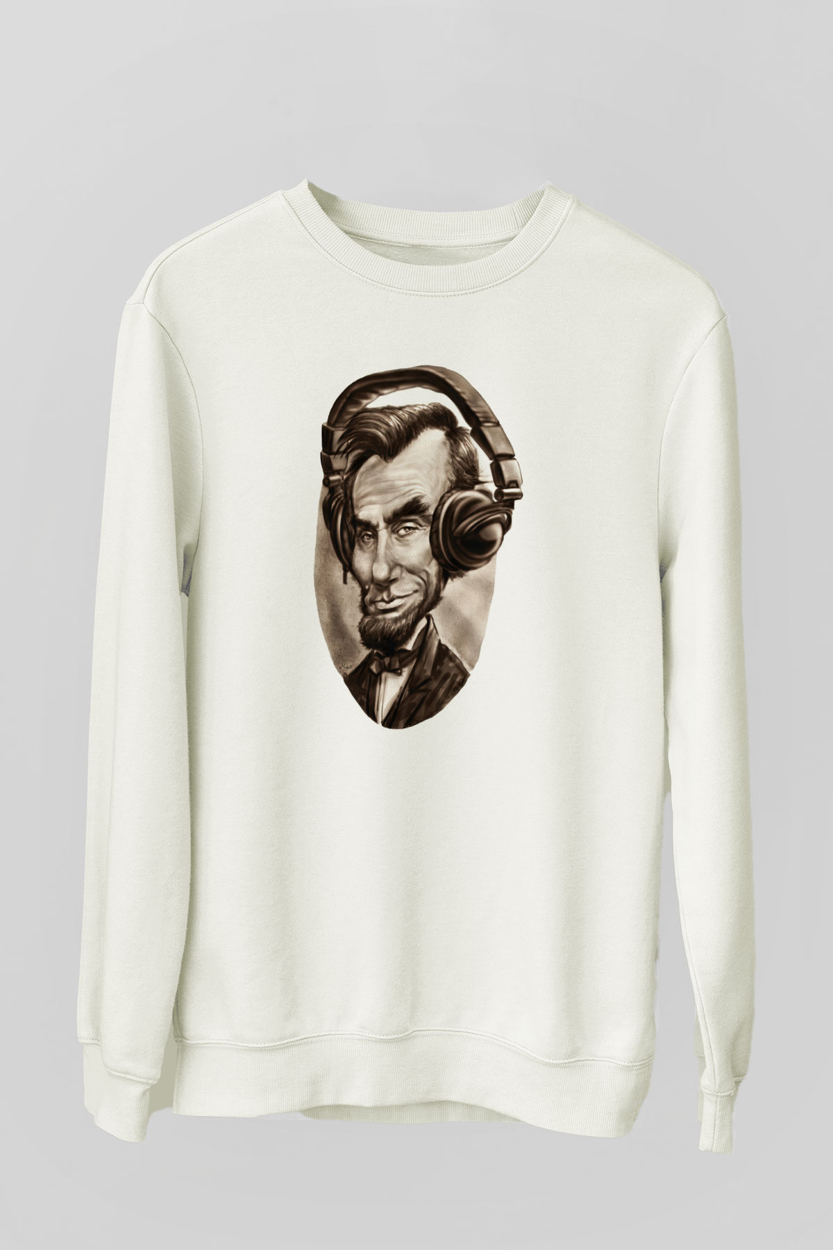 Abraham Lincoln Beyaz Unisex Sweatshirt
