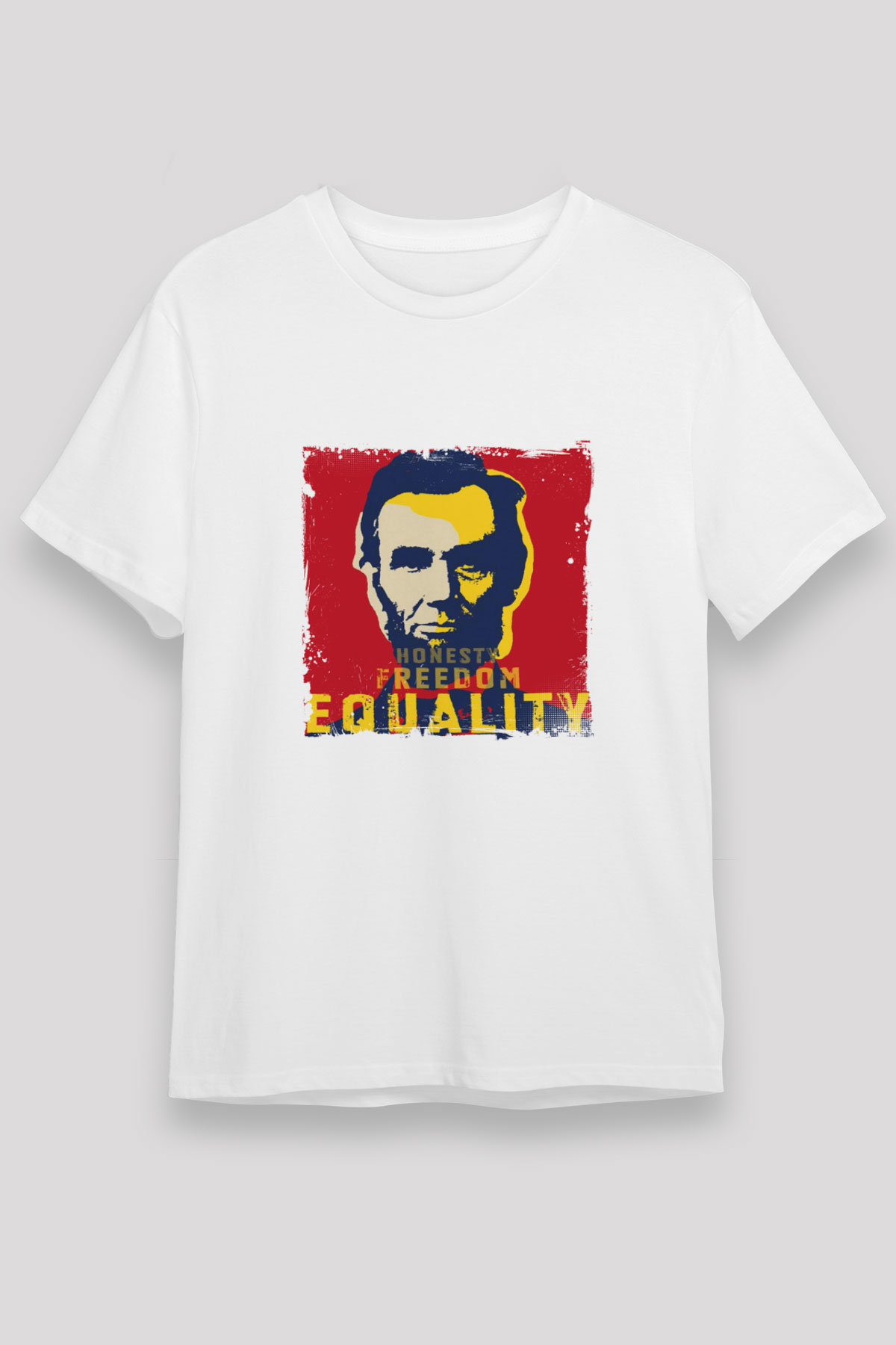 Abraham Lincoln Unisex Baskılı Beyaz Tişört