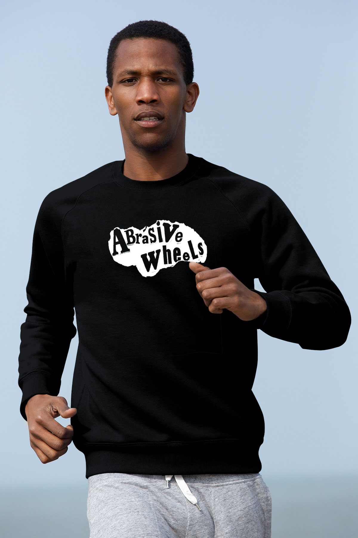 Abrasive Wheels Baskılı Unisex Siyah Sweatshirt