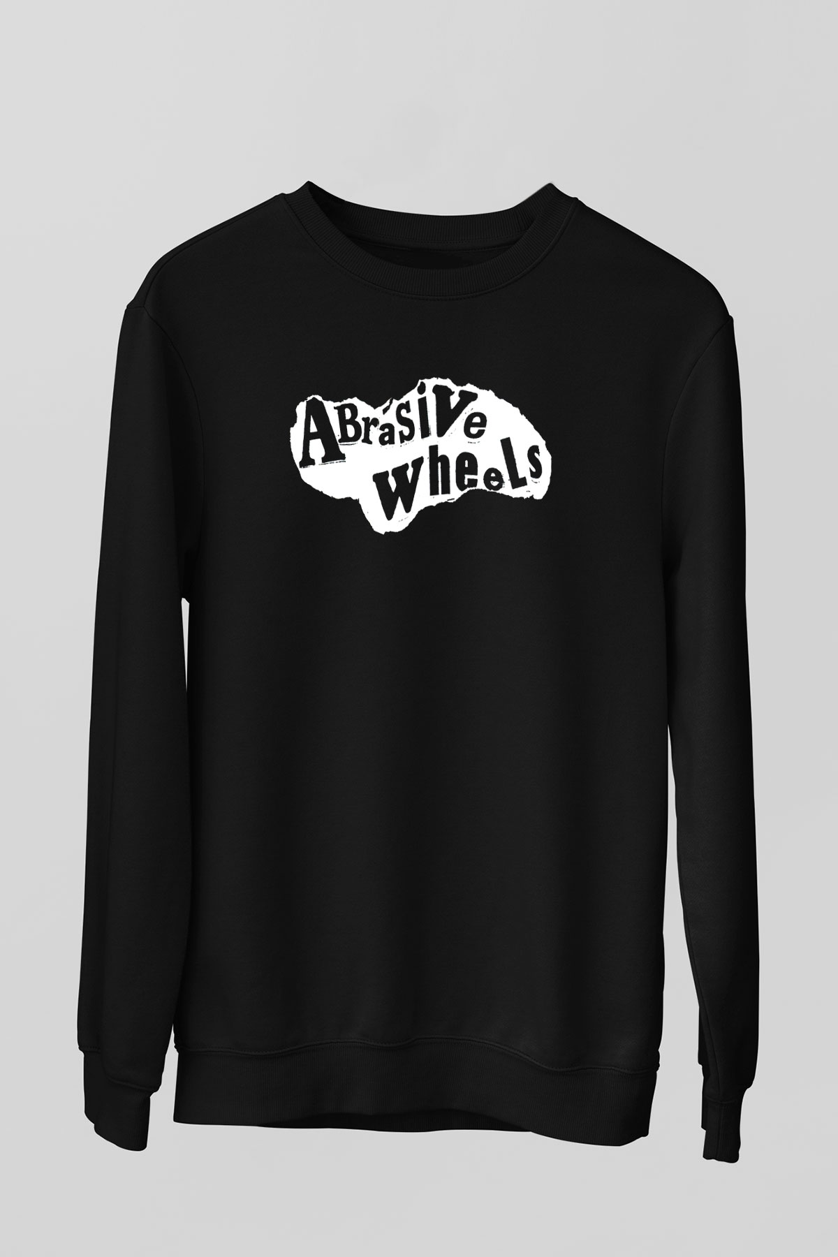 Abrasive Wheels Baskılı Unisex Siyah Sweatshirt