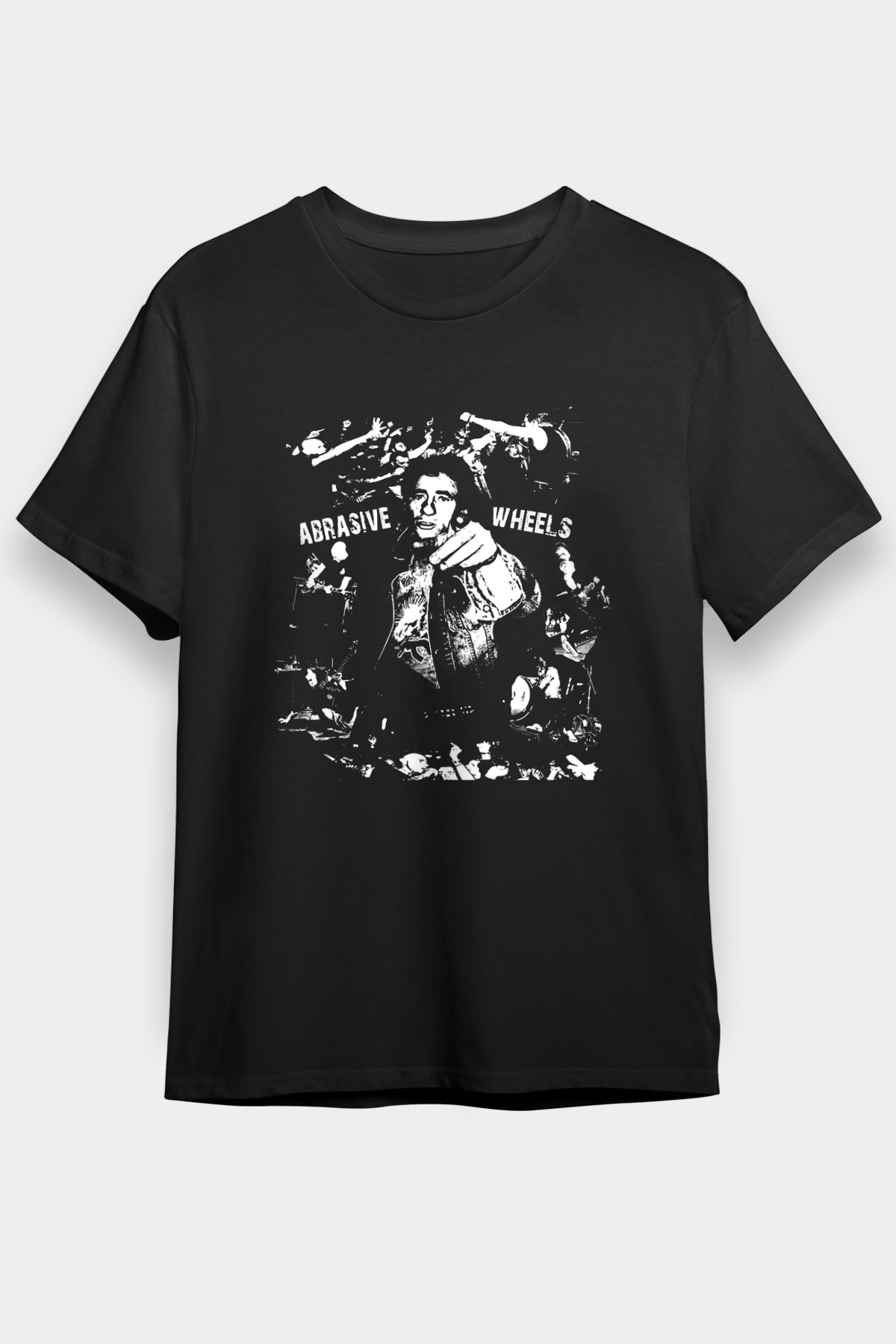 Abrasive Wheels Baskılı Unisex Siyah Tişört - Tshirt