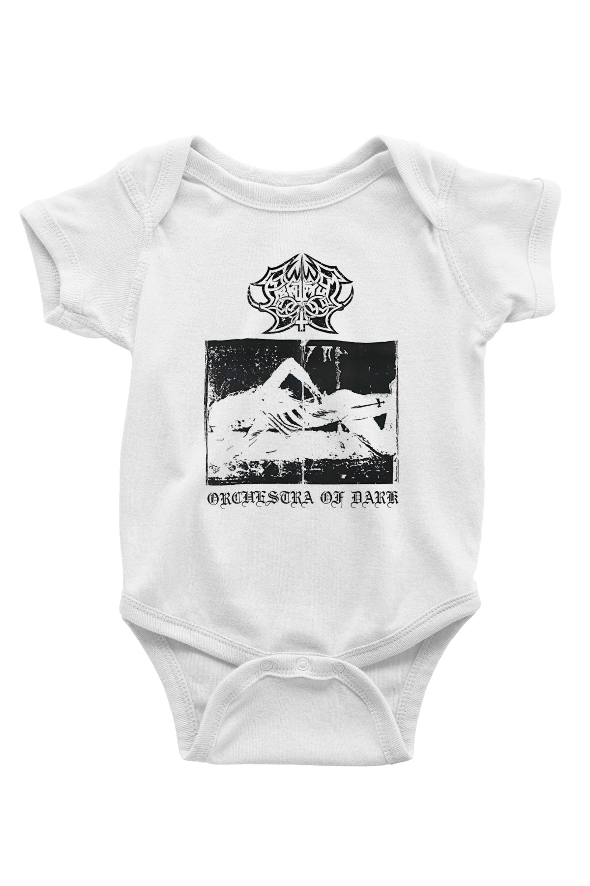 Abruptum Baskılı Beyaz Unisex Bebek Body - Zıbın