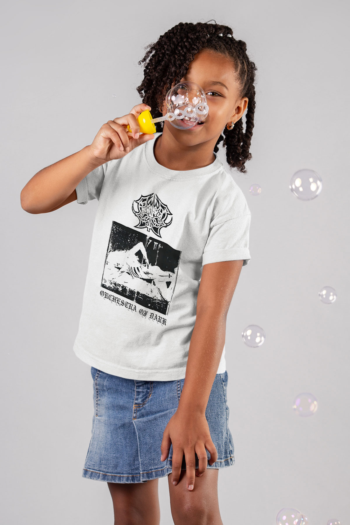 Abruptum Baskılı Beyaz Unisex Beyaz Çocuk Tişört - Tshirt