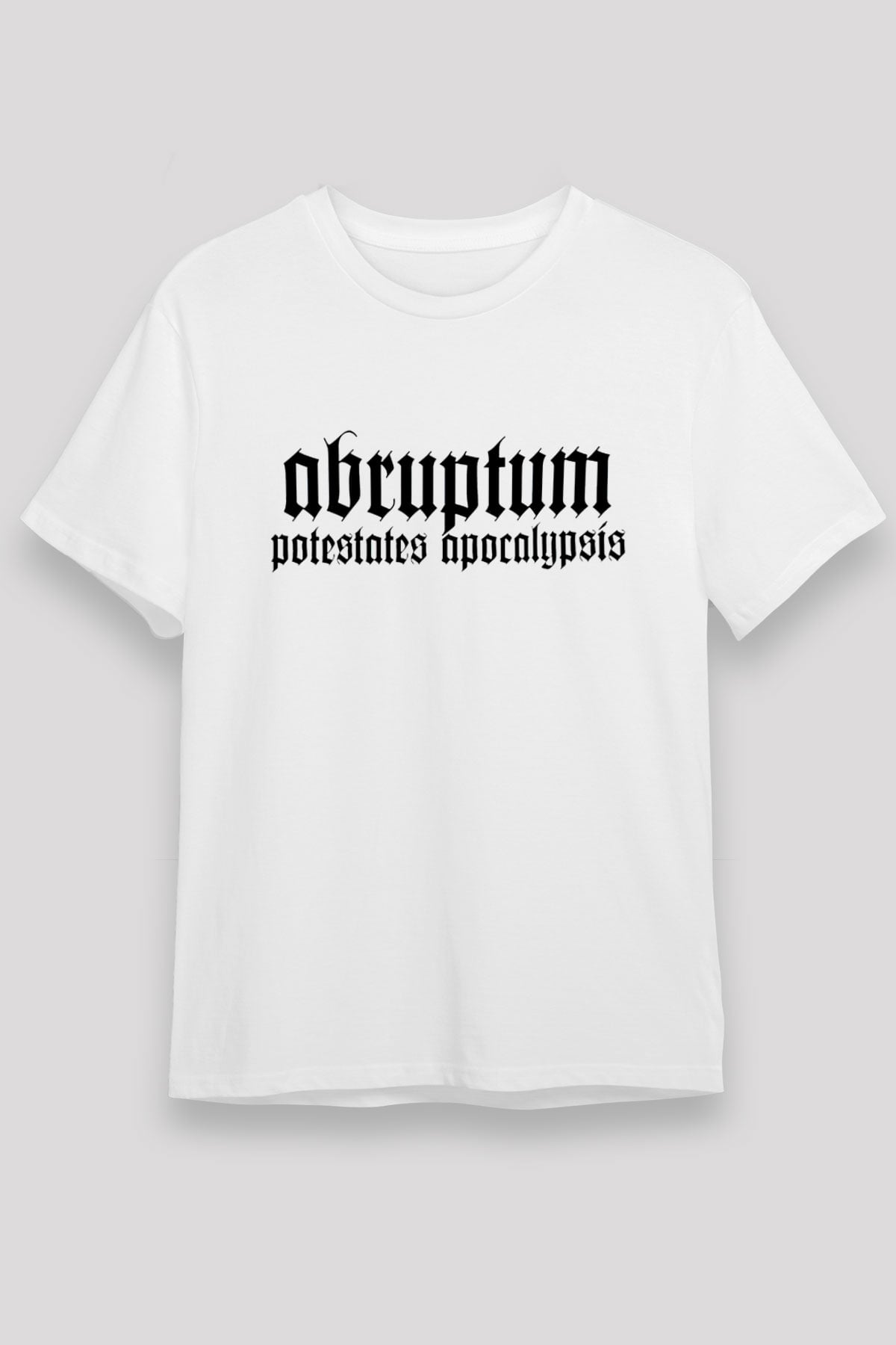 Abruptum Baskılı Unisex Beyaz Tişört - Tshirt