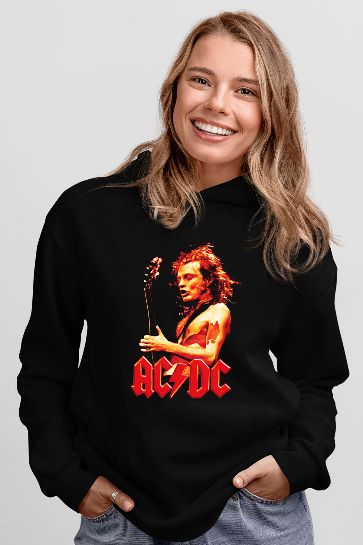 AC DC Angus Young Siyah Unisex Hoodie