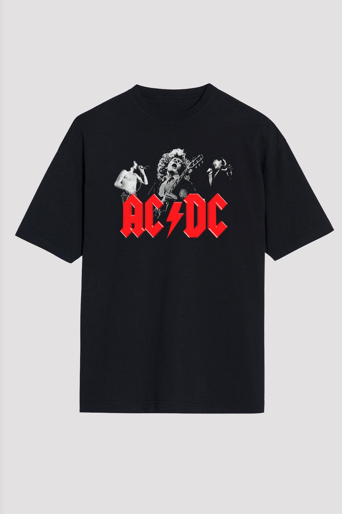 AC DC Angus Young Siyah Unisex Oversize Tişört T-Shirt