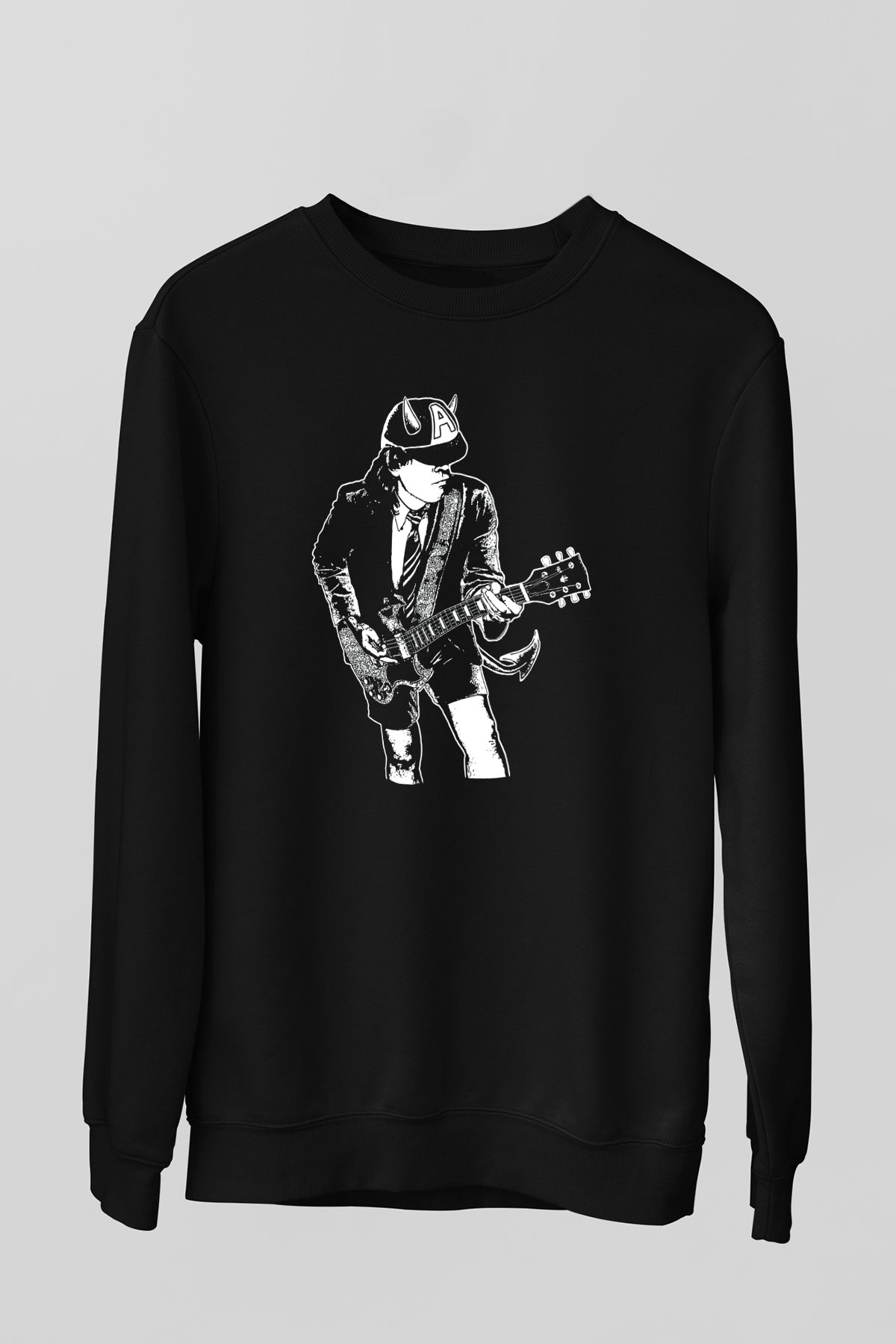 AC DC Angus Young Siyah Unisex Sweatshirt