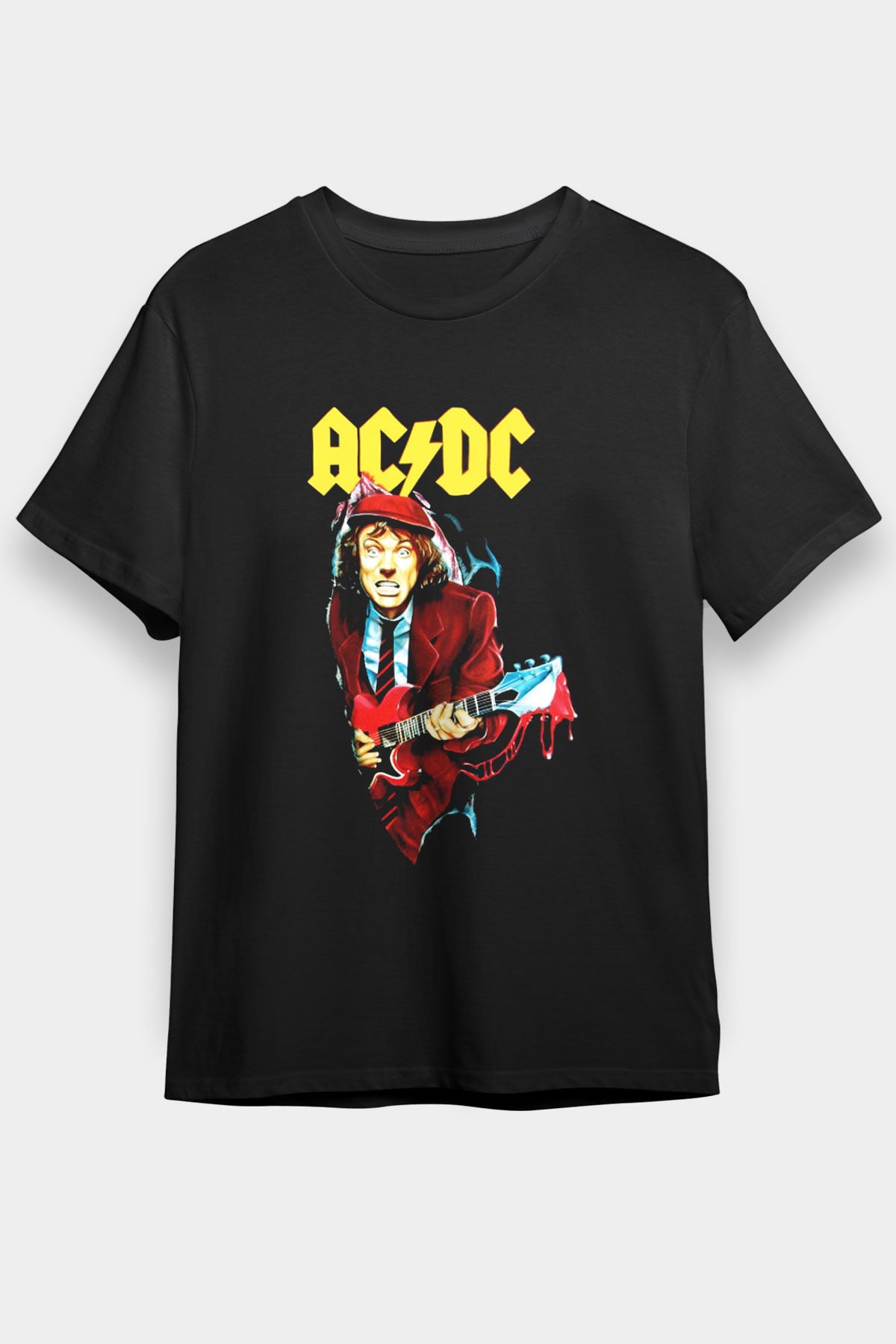 AC DC Angus Young Siyah Unisex Tişört T-Shirt - TişörtFabrikası