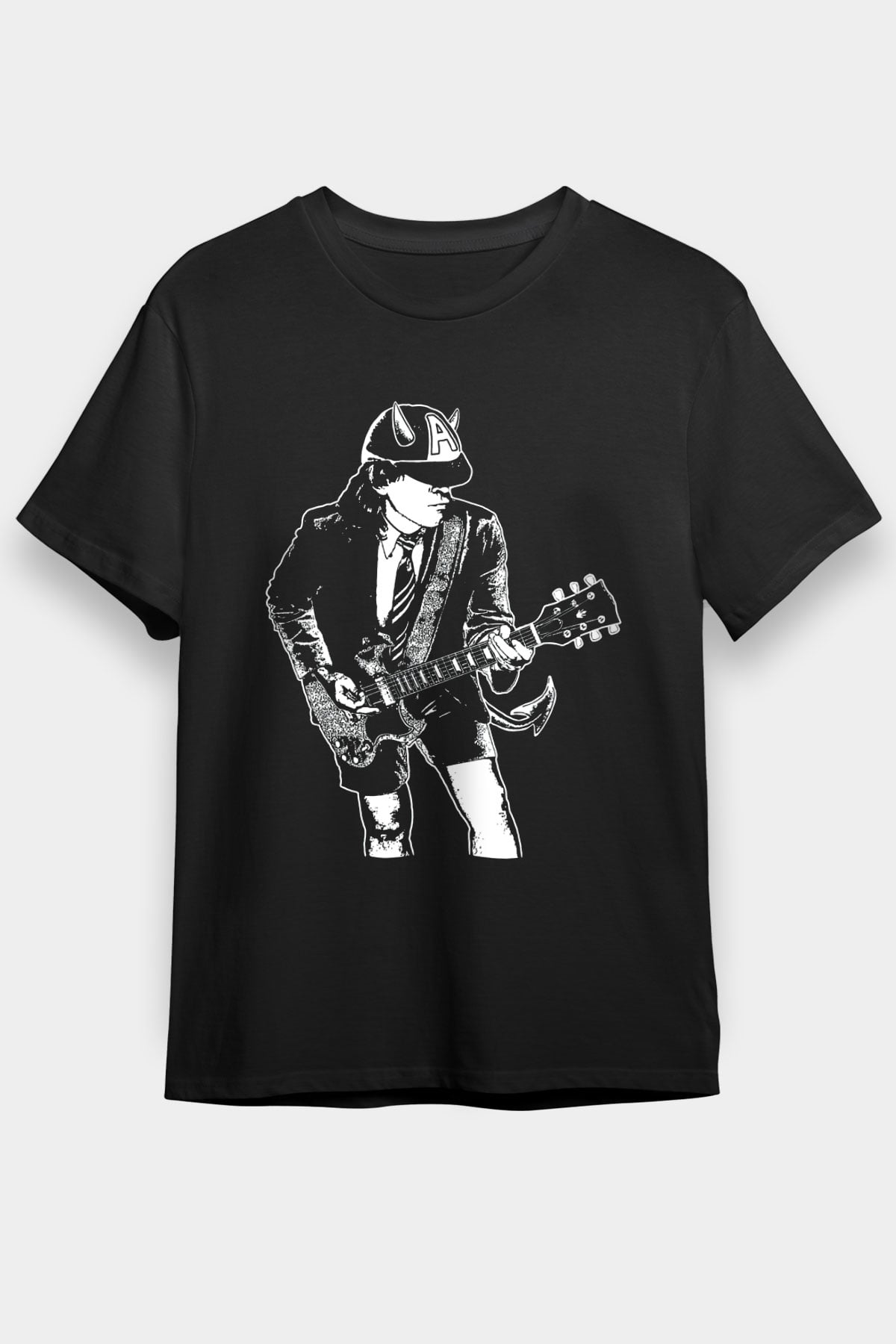 AC DC Angus Young Siyah Unisex Tişört T-Shirt - TişörtFabrikası