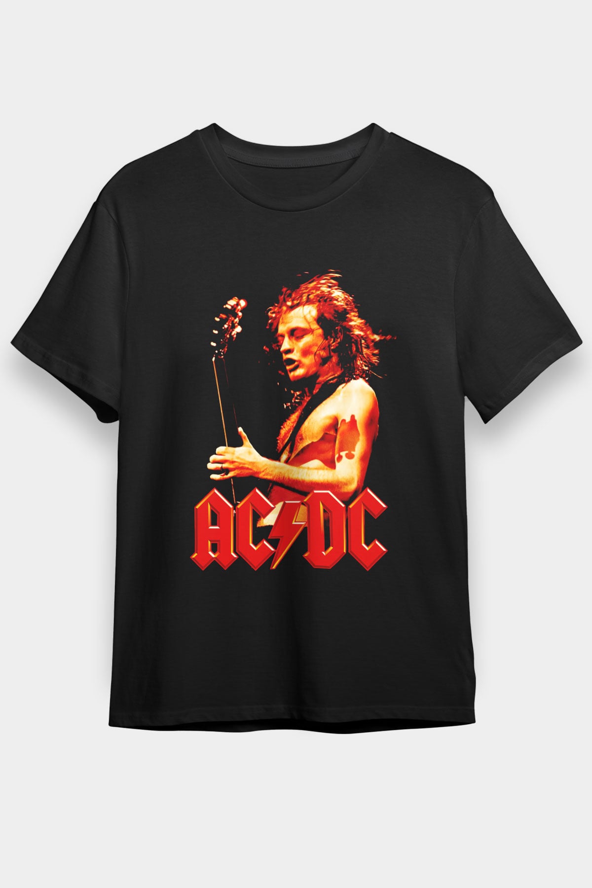 AC DC Angus Young Siyah Unisex Tişört T-Shirt - TişörtFabrikası
