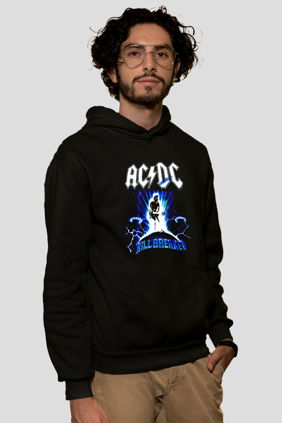 AC DC Ballbreaker Siyah Unisex Kapüşonlu Sweatshirt