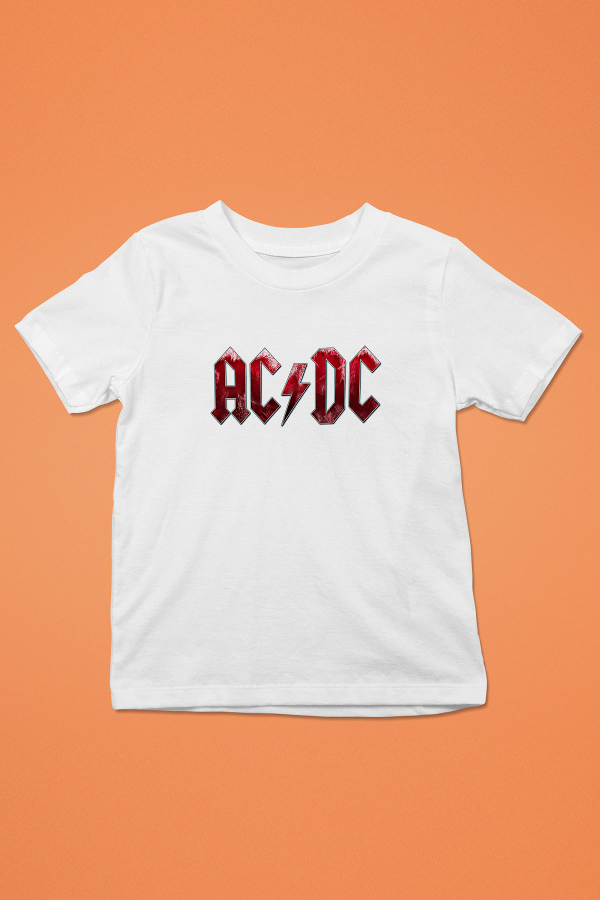 ACDC Baskılı Unisex Beyaz Çocuk Tişört