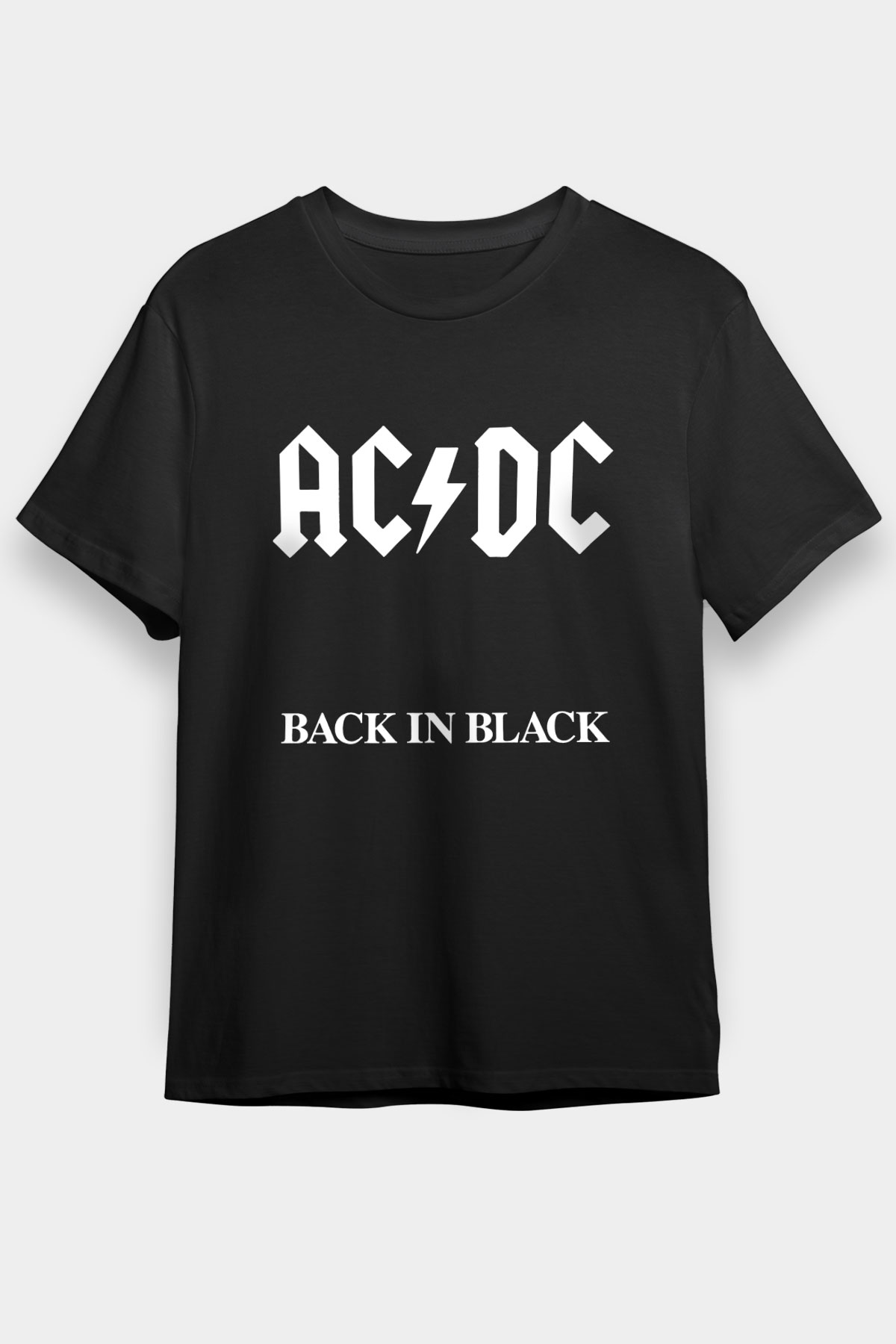 ACDC Baskılı Unisex Siyah Tişört