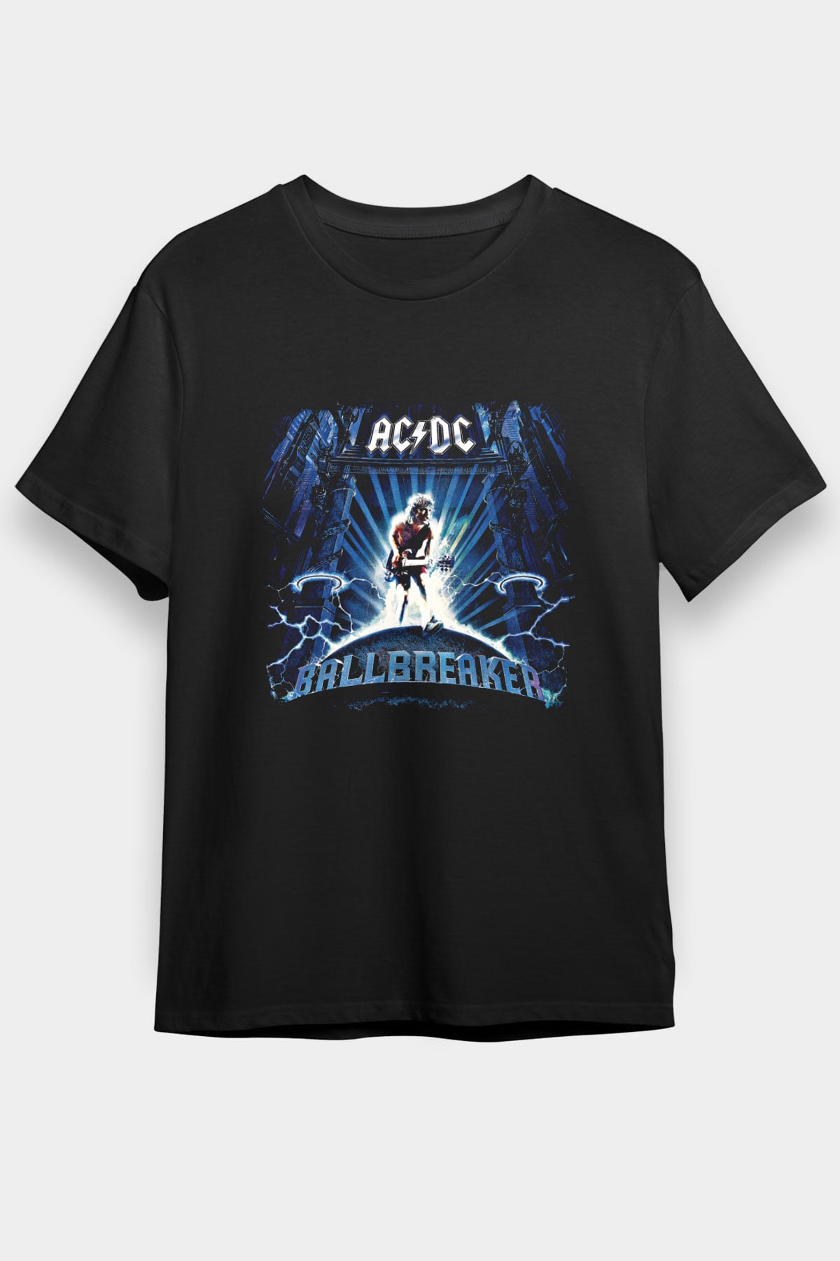 ACDC Baskılı Unisex Siyah Tişört