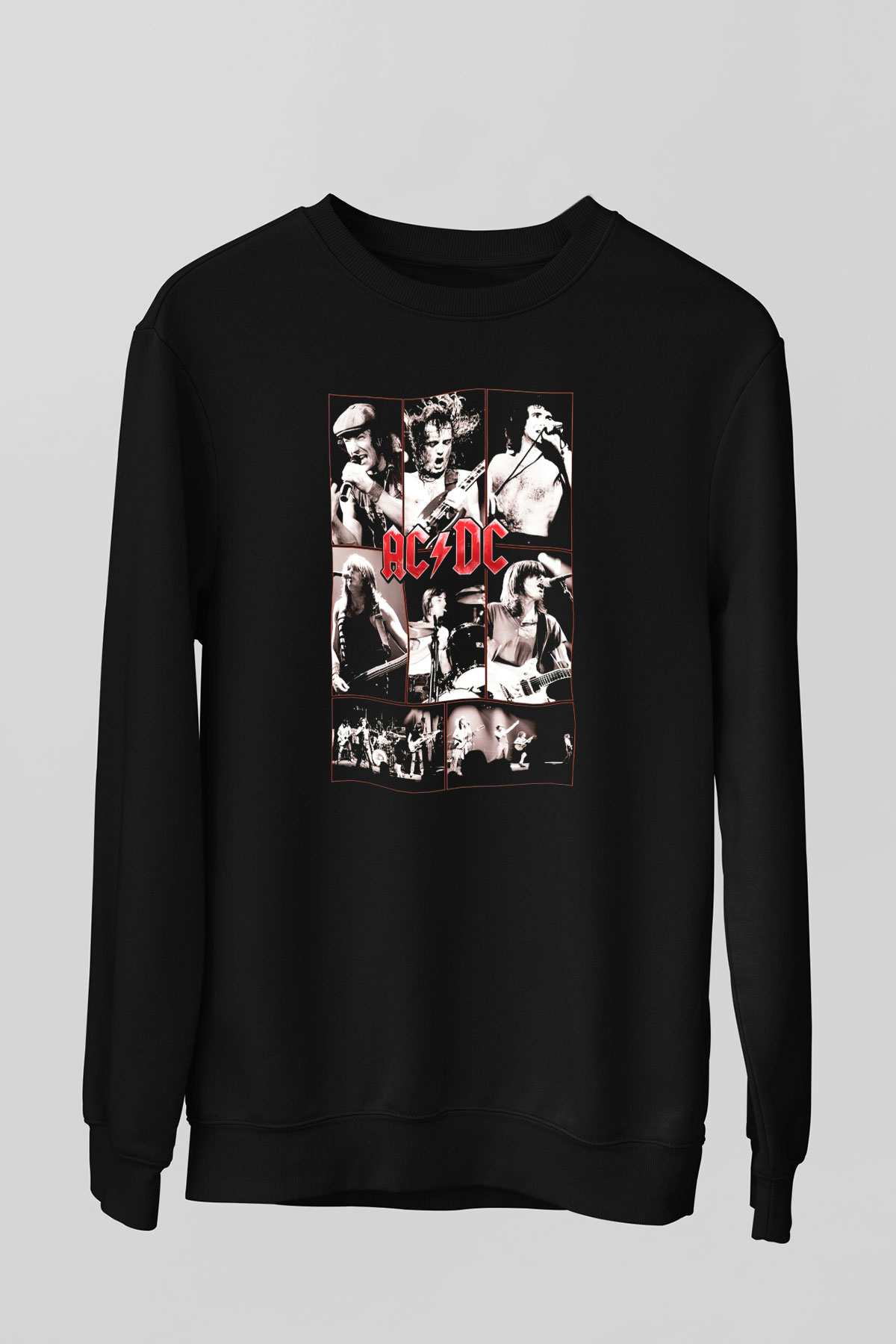 AC DC Group Concert Siyah Unisex Sweatshirt