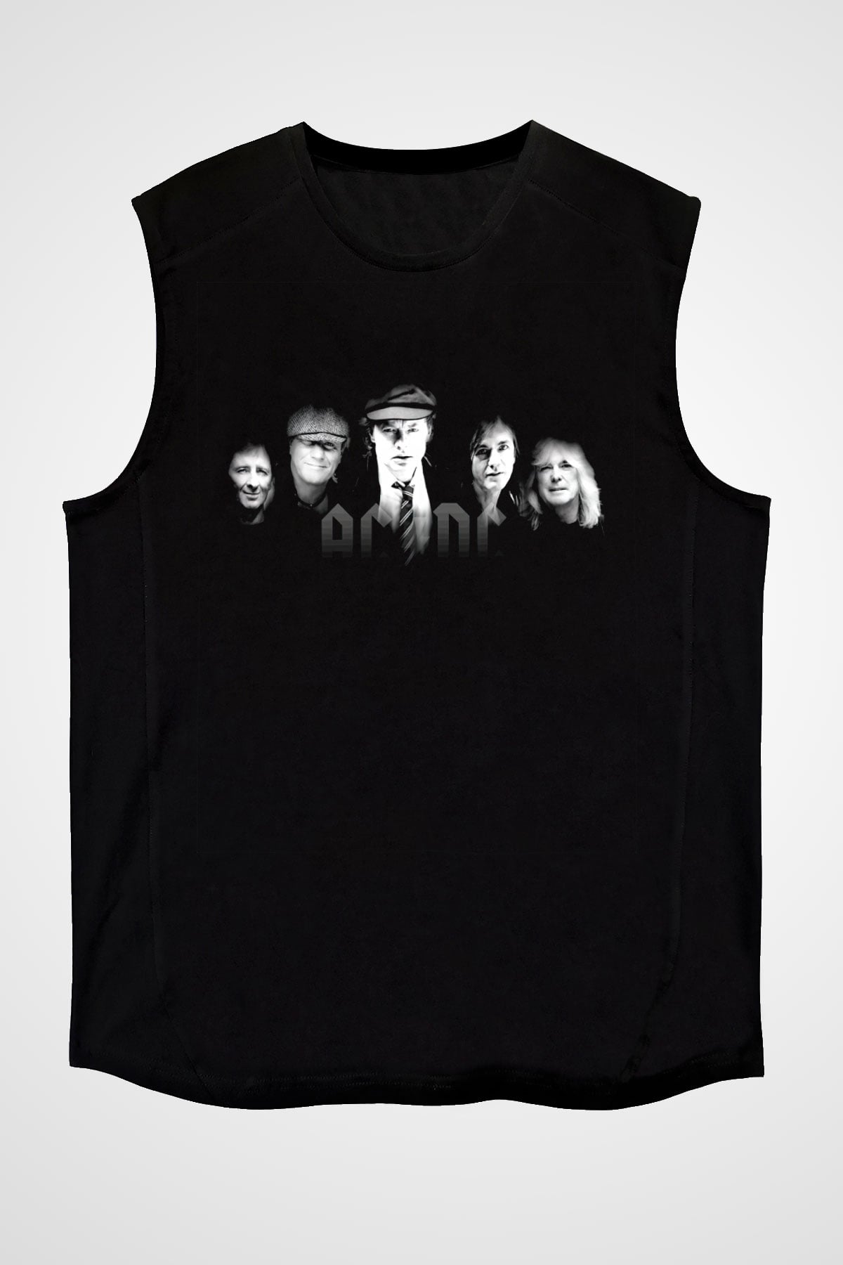 AC DC Group Siyah Unisex Kolsuz Tişört