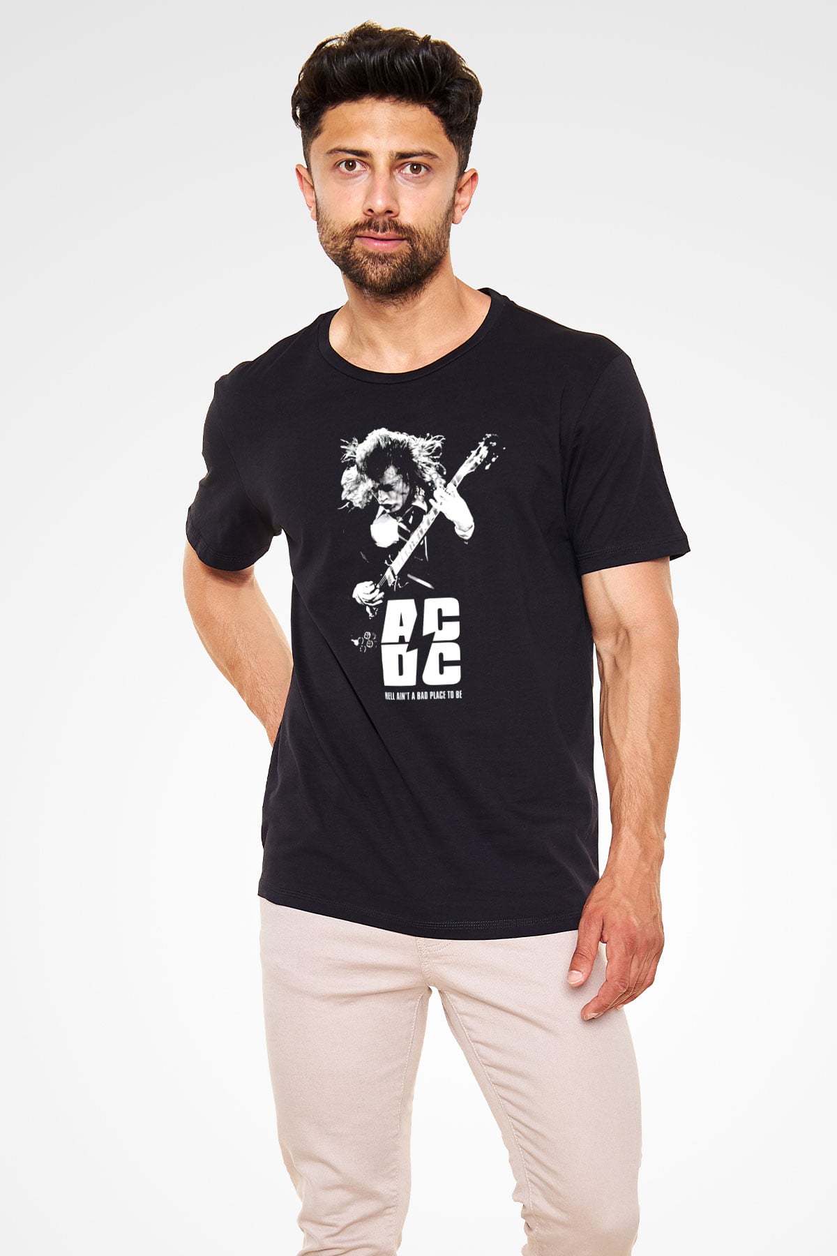 AC DC Hell Aintt A Bad Place To Be  Siyah Unisex Tişört T-Shirt - TişörtFabrikası