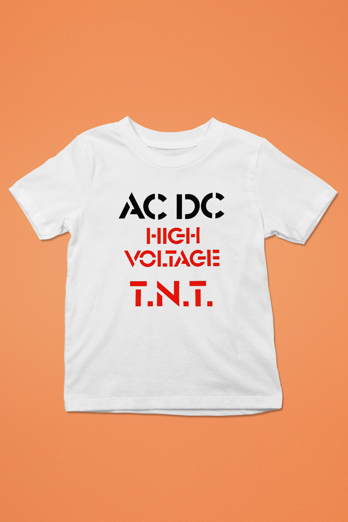 AC DC High Voltage Tnt Baskılı Beyaz Unisex Çocuk Tişört