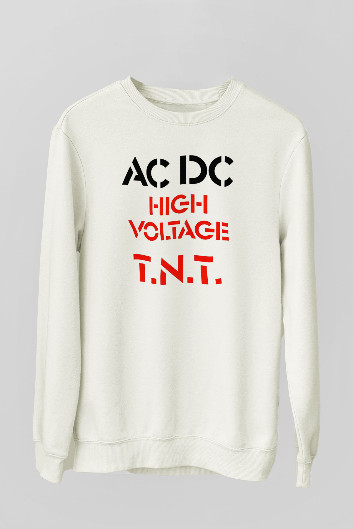 AC DC High Voltage Tnt Beyaz Unisex Sweatshirt