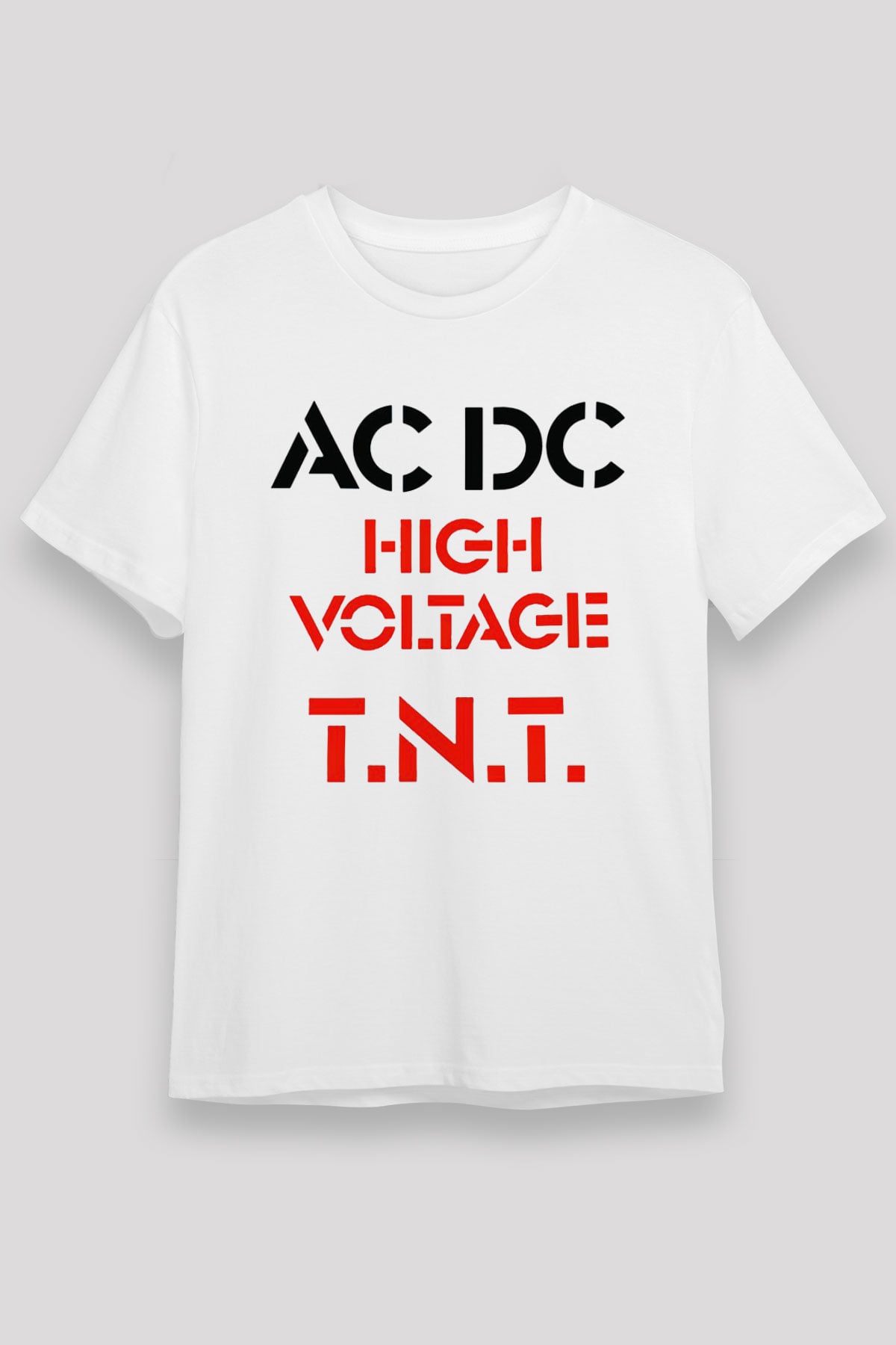 AC DC High Voltage Tnt Beyaz Unisex Tişört T-Shirt - TişörtFabrikası