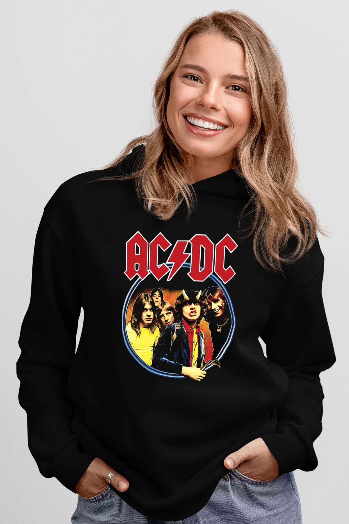 AC DC Highway To Hell Siyah Unisex Hoodie