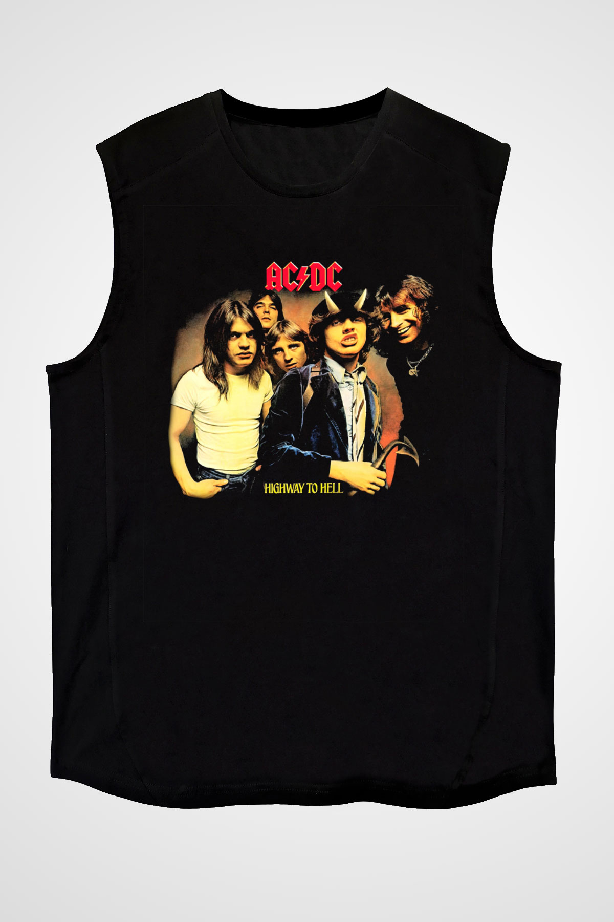 AC DC Highway To Hell Siyah Unisex Kolsuz Tişört