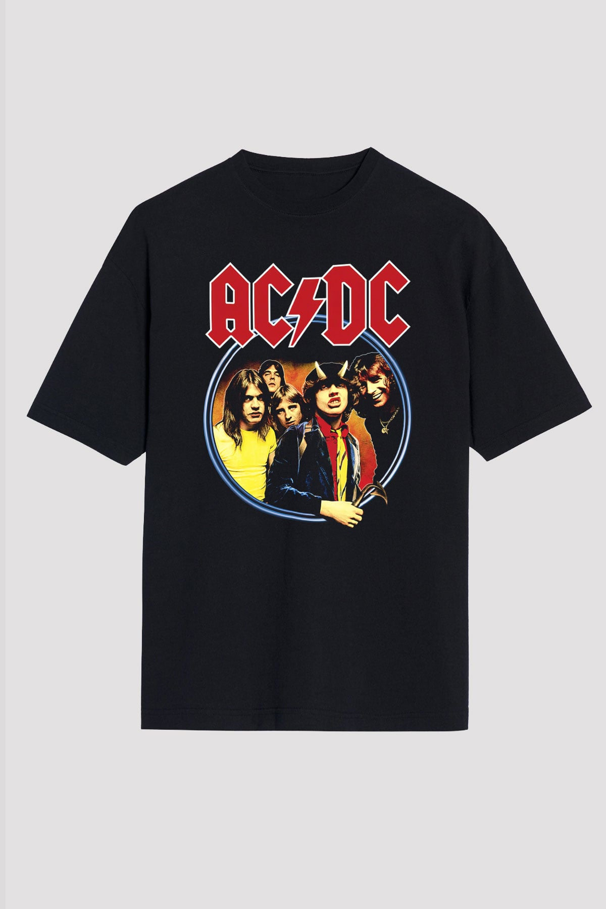 AC DC Highway To Hell Siyah Unisex Oversize Tişört T-Shirt