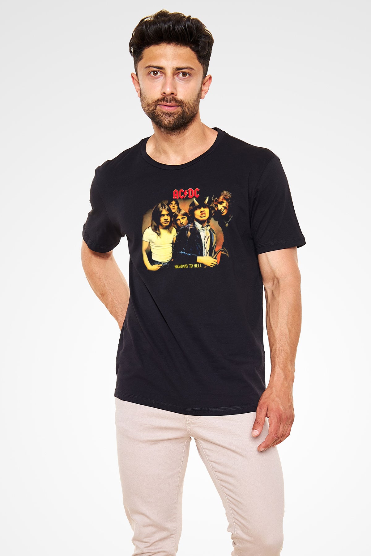 AC DC Highway To Hell Siyah Unisex Tişört T-Shirt - TişörtFabrikası