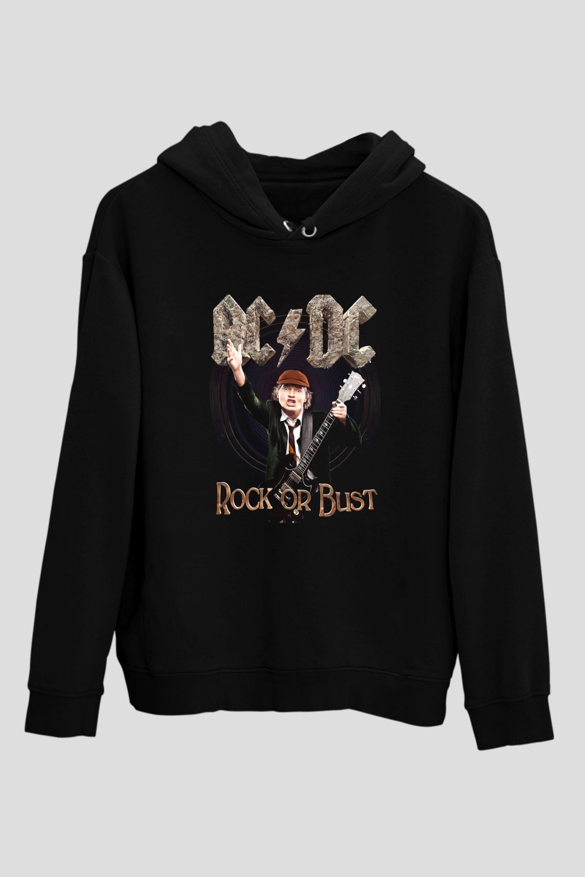 AC DC Rock Or Bust Siyah Unisex Hoodie