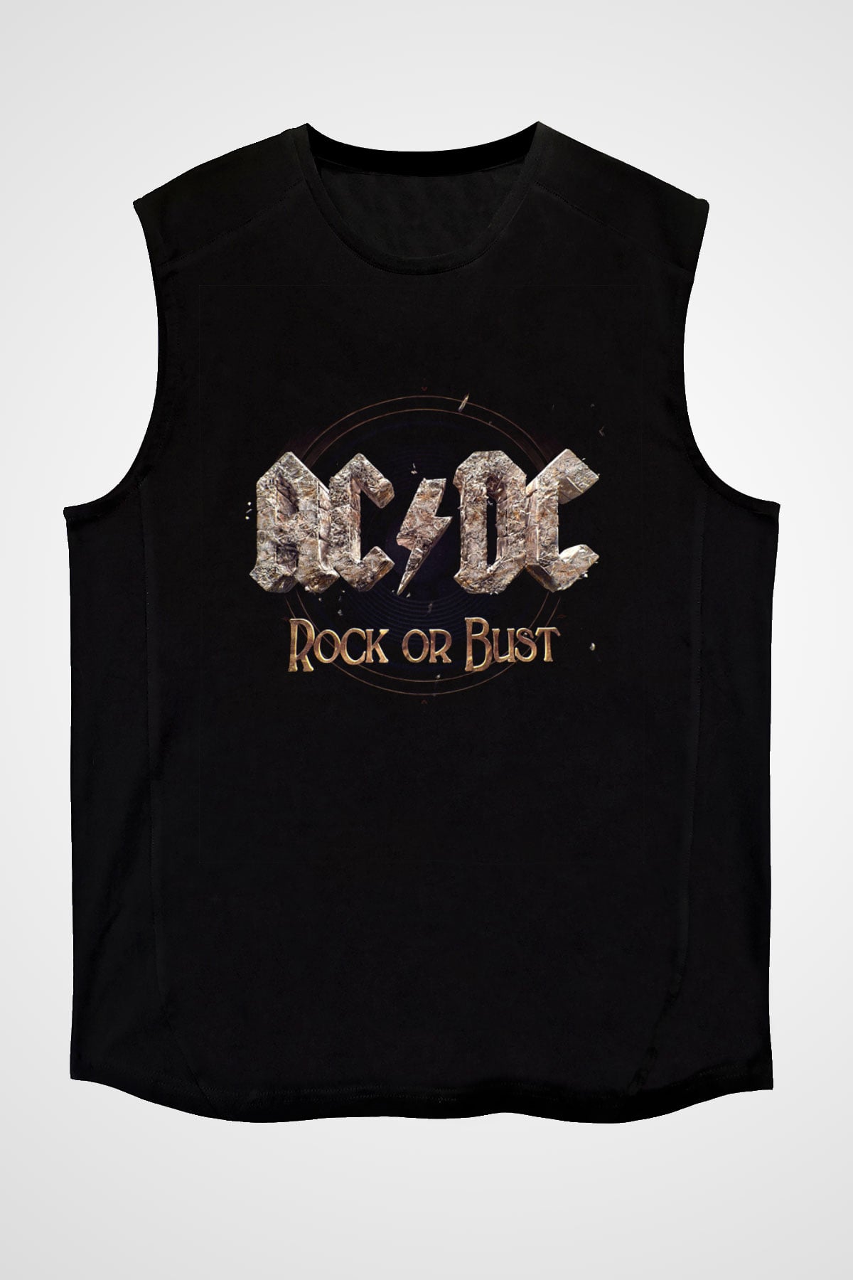 AC DC Rock Or Bust Siyah Unisex Kolsuz Tişört