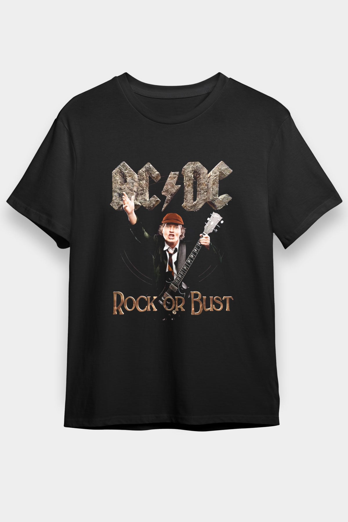 AC DC Rock Or Bust Siyah Unisex Tişört T-Shirt - TişörtFabrikası