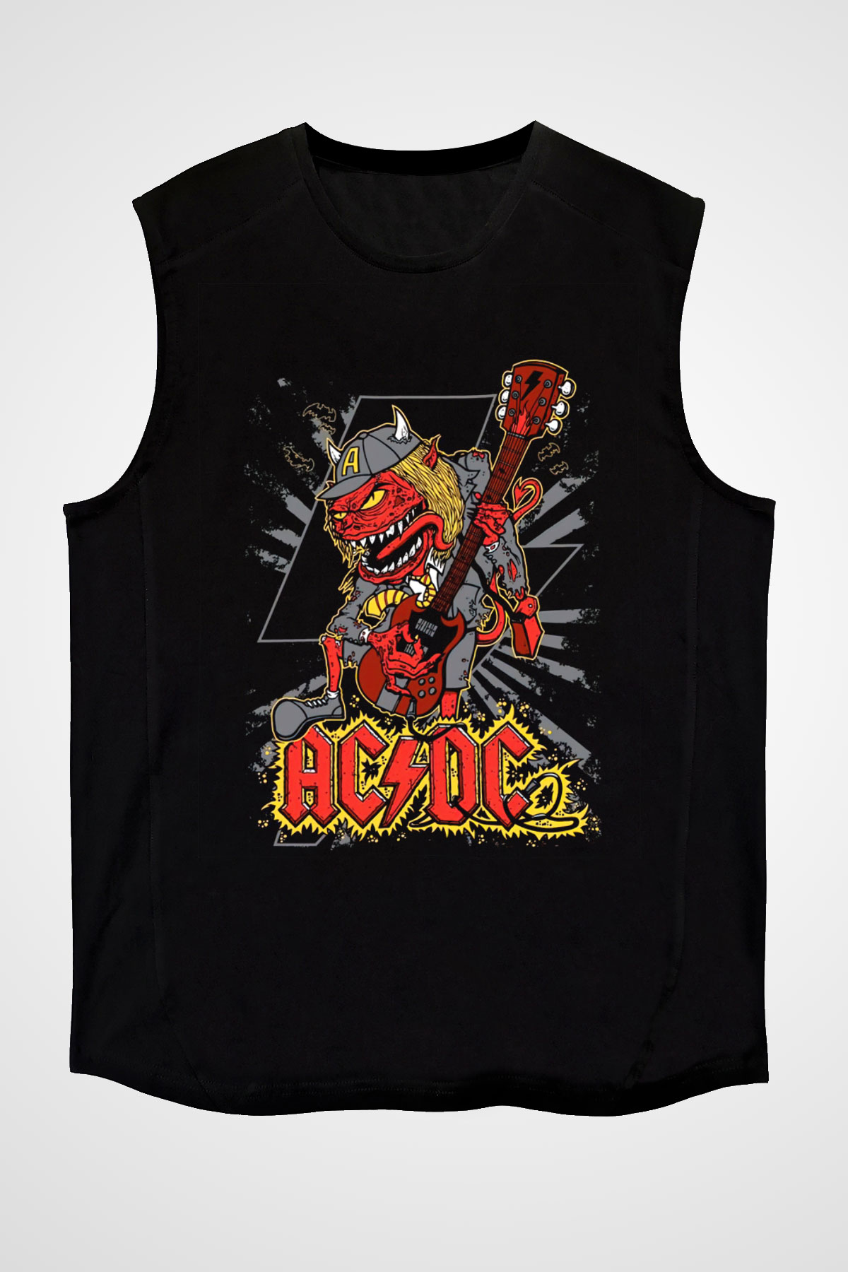 AC DC Siyah Unisex Kolsuz Tişört