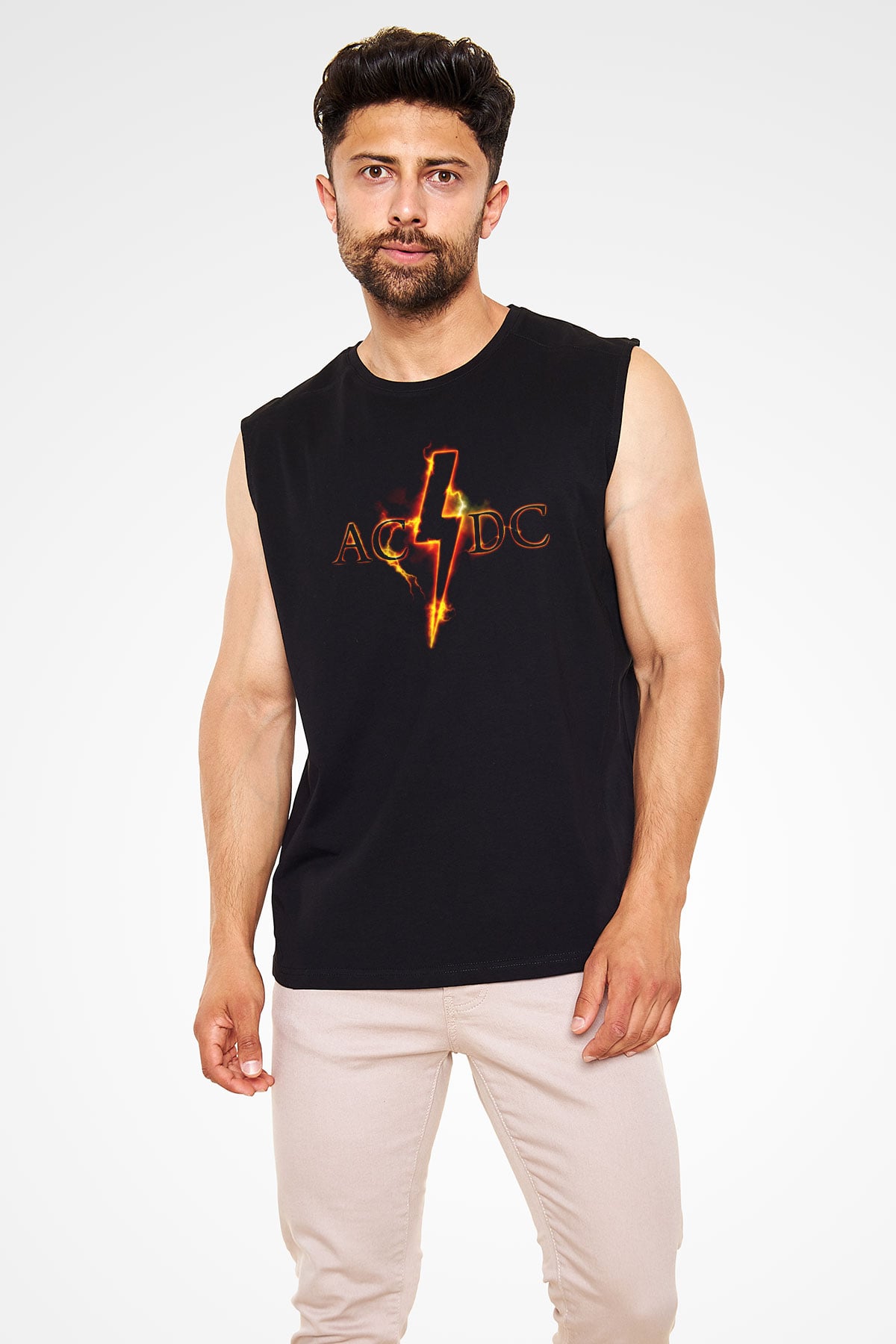 AC DC Thunderbolt Siyah Unisex Kolsuz Tişört