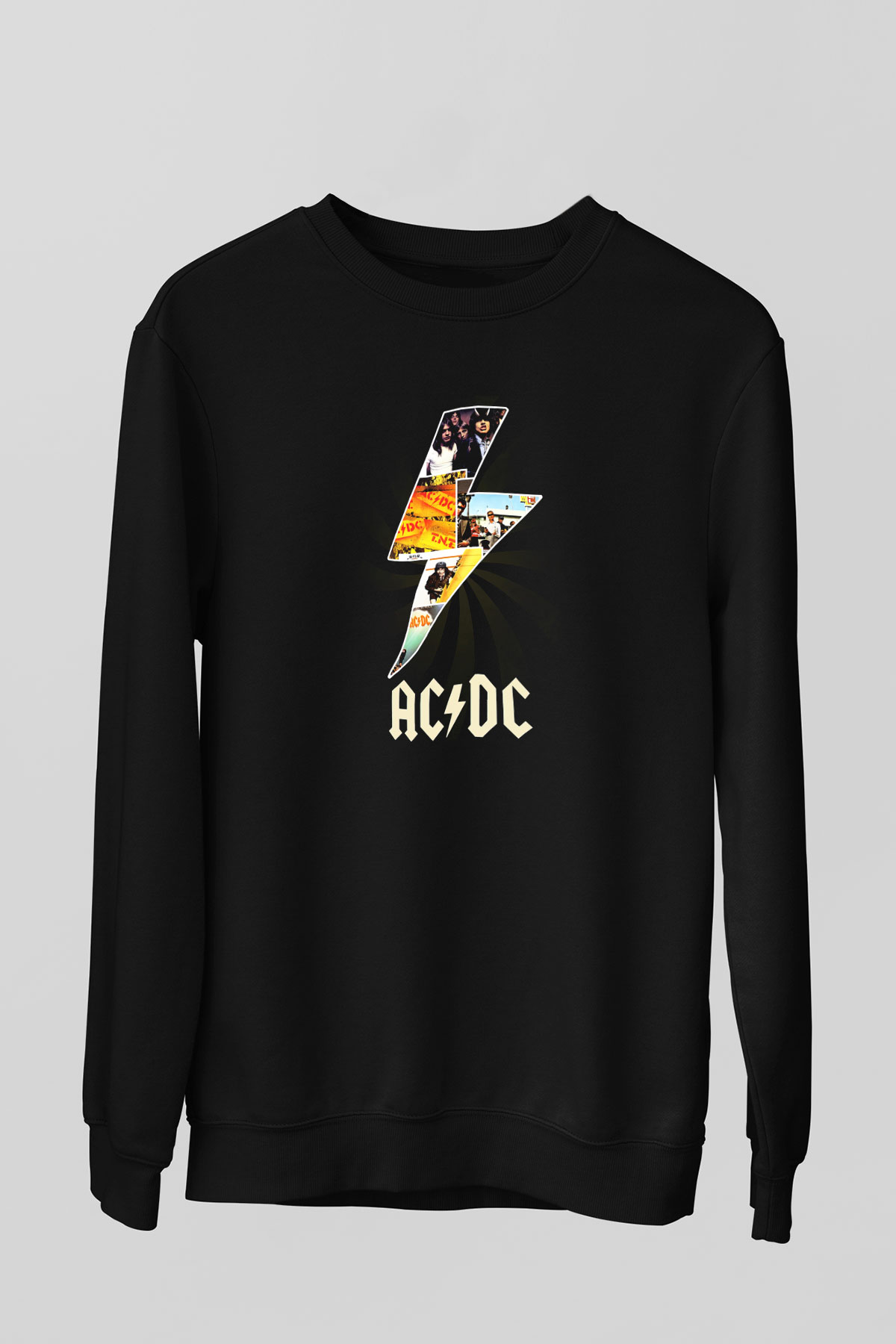 AC DC Thunderbolt Siyah Unisex Sweatshirt