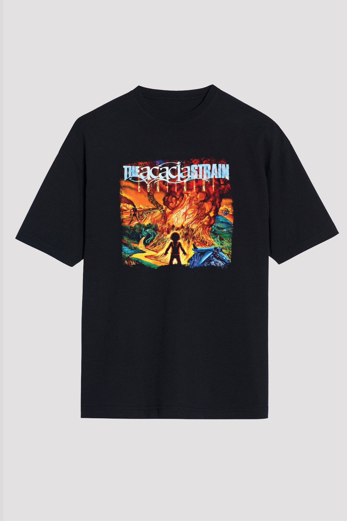 Acacia Strain Baskılı Unisex Siyah Oversize Tişört