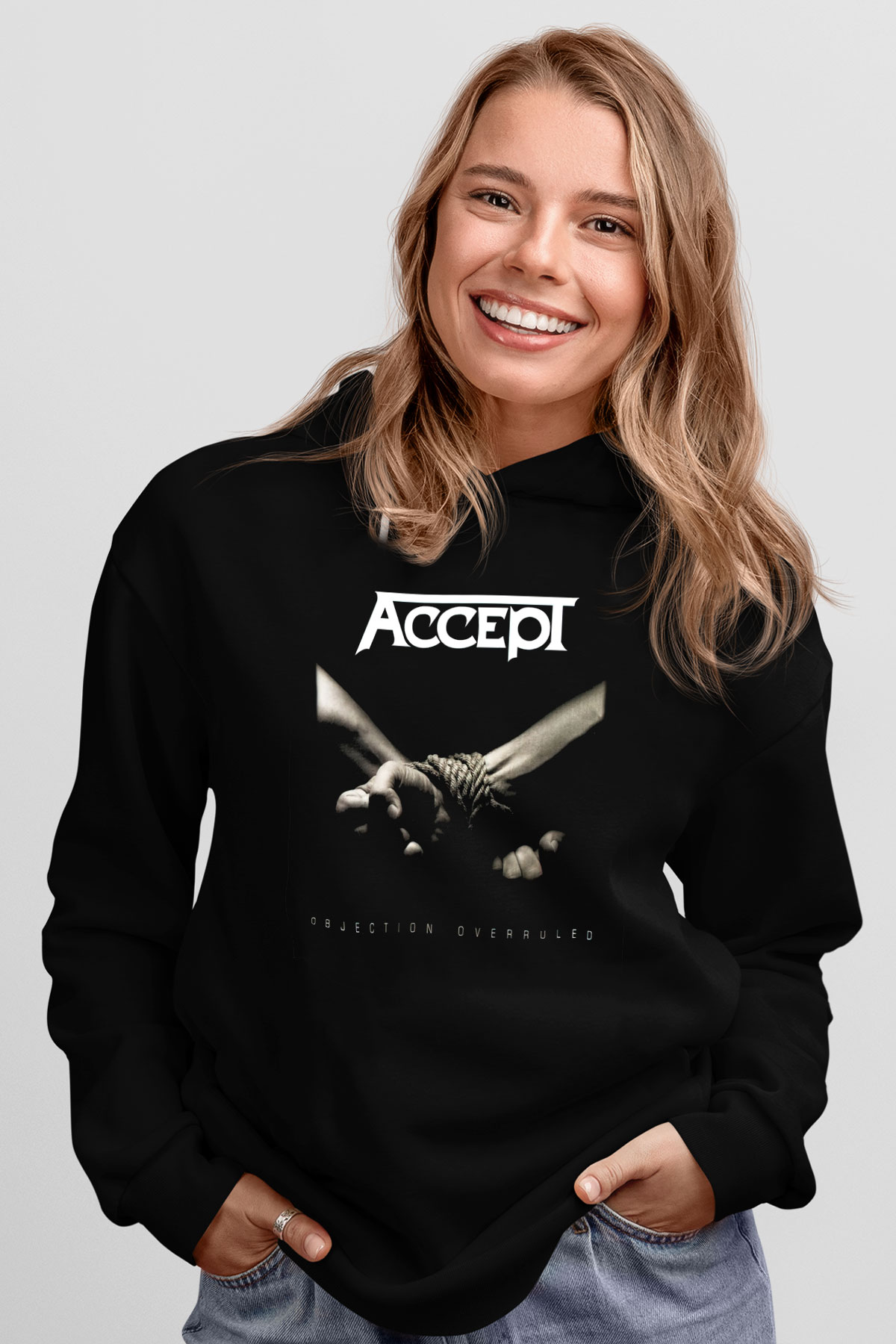 Accept Siyah Unisex Hoodie
