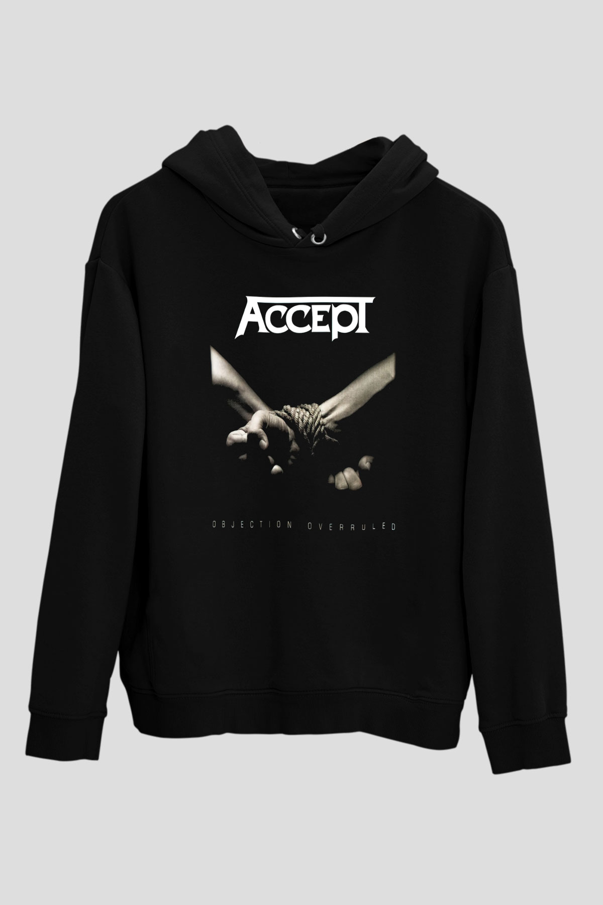 Accept Siyah Unisex Hoodie