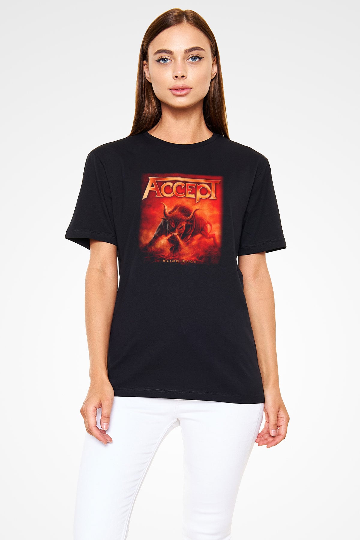 Accept Siyah Unisex Tişört T-Shirt - TişörtFabrikası