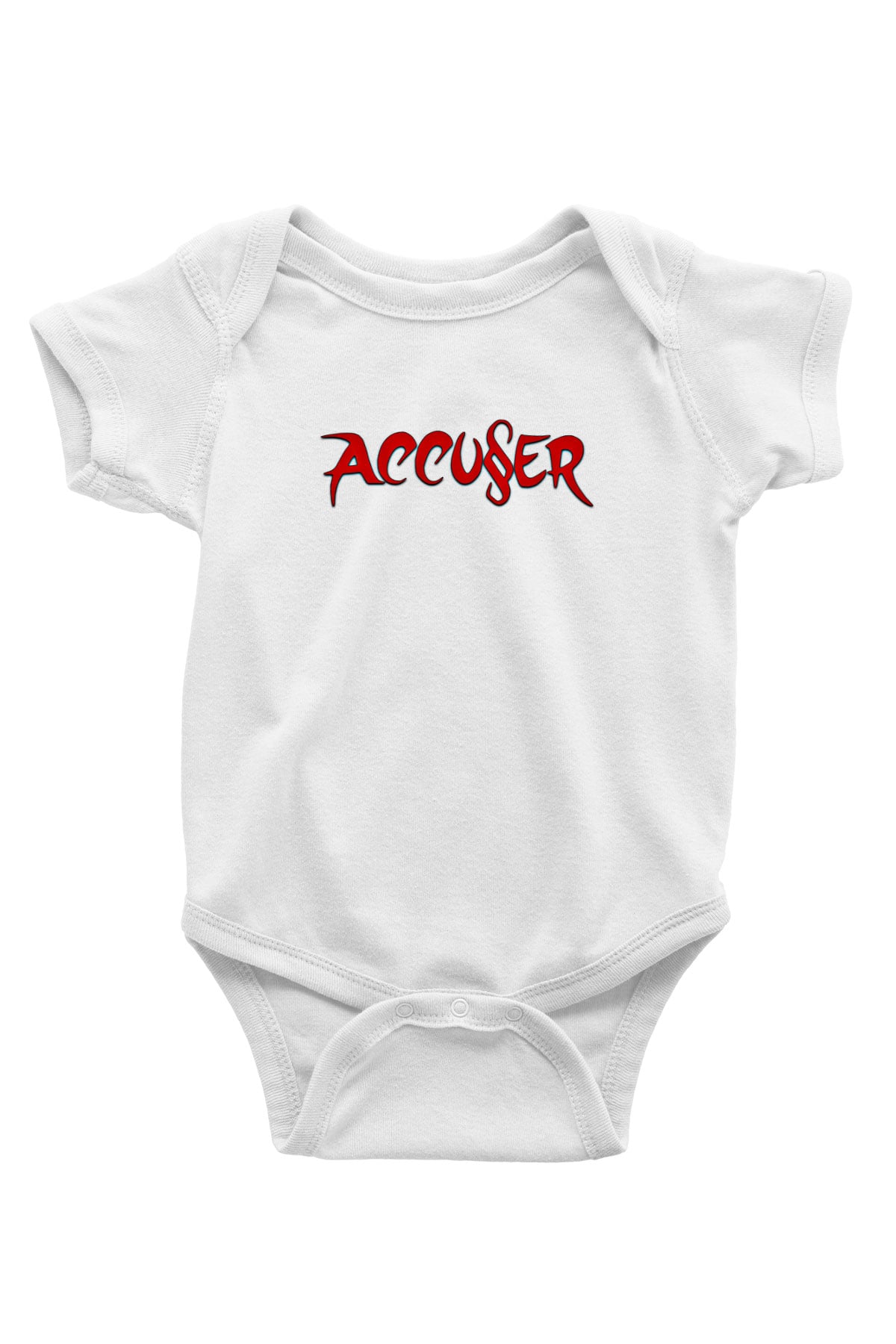 Accuser Baskılı Unisex Beyaz Bebek Body - Zıbın
