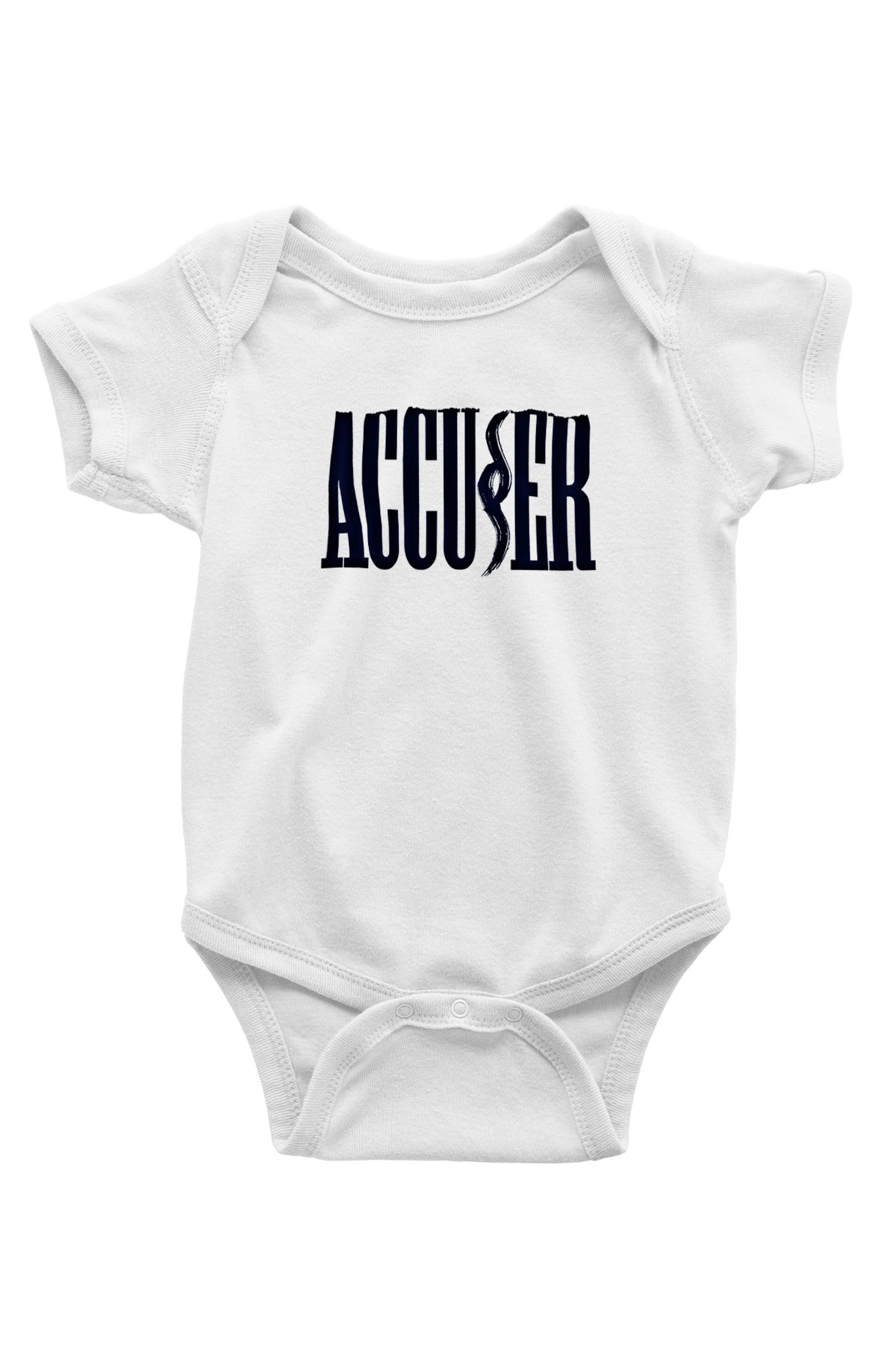 Accuser Baskılı Unisex Beyaz Bebek Body - Zıbın