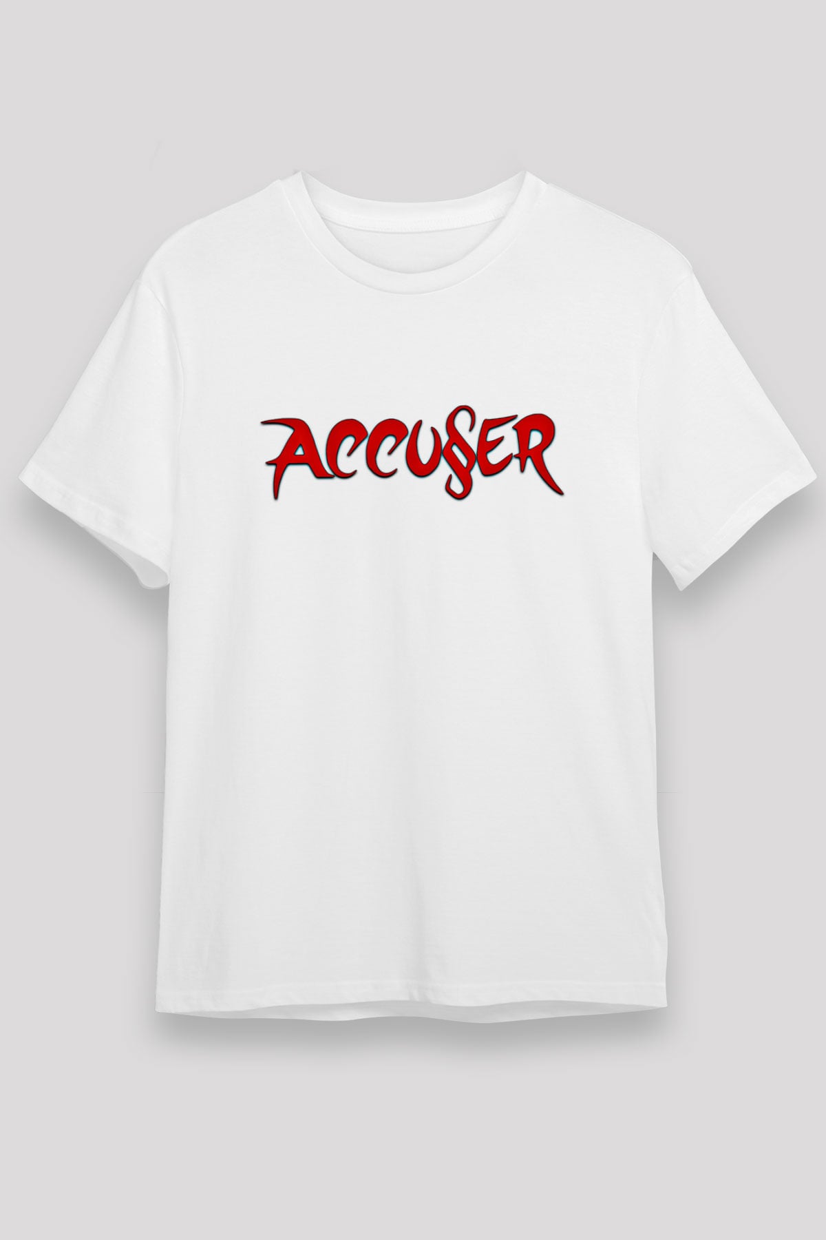 Accuser Baskılı Unisex Beyaz Tişört