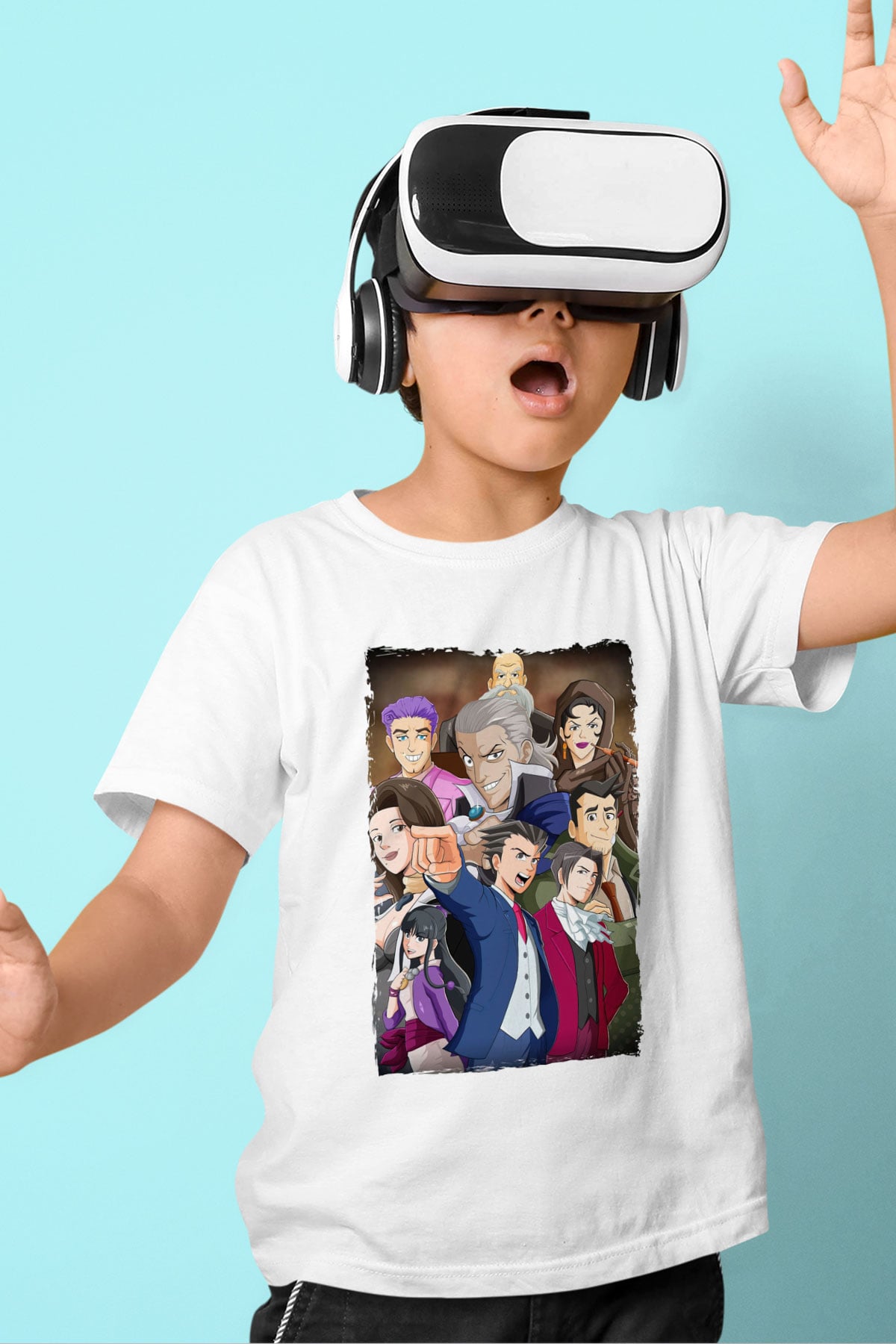 Ace Attorney Beyaz Unisex Çocuk Tişört