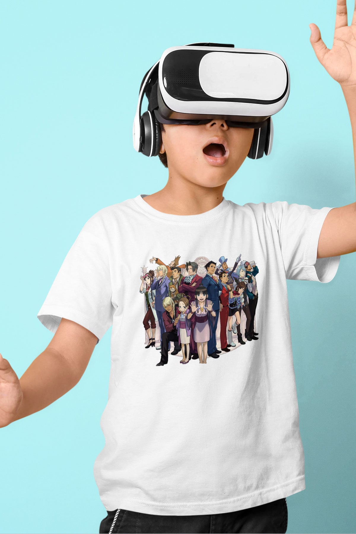 Ace Attorney Beyaz Unisex Çocuk Tişört