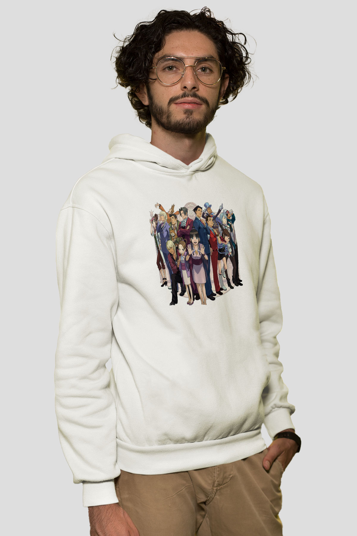 Ace Attorney Beyaz Unisex Hoodie