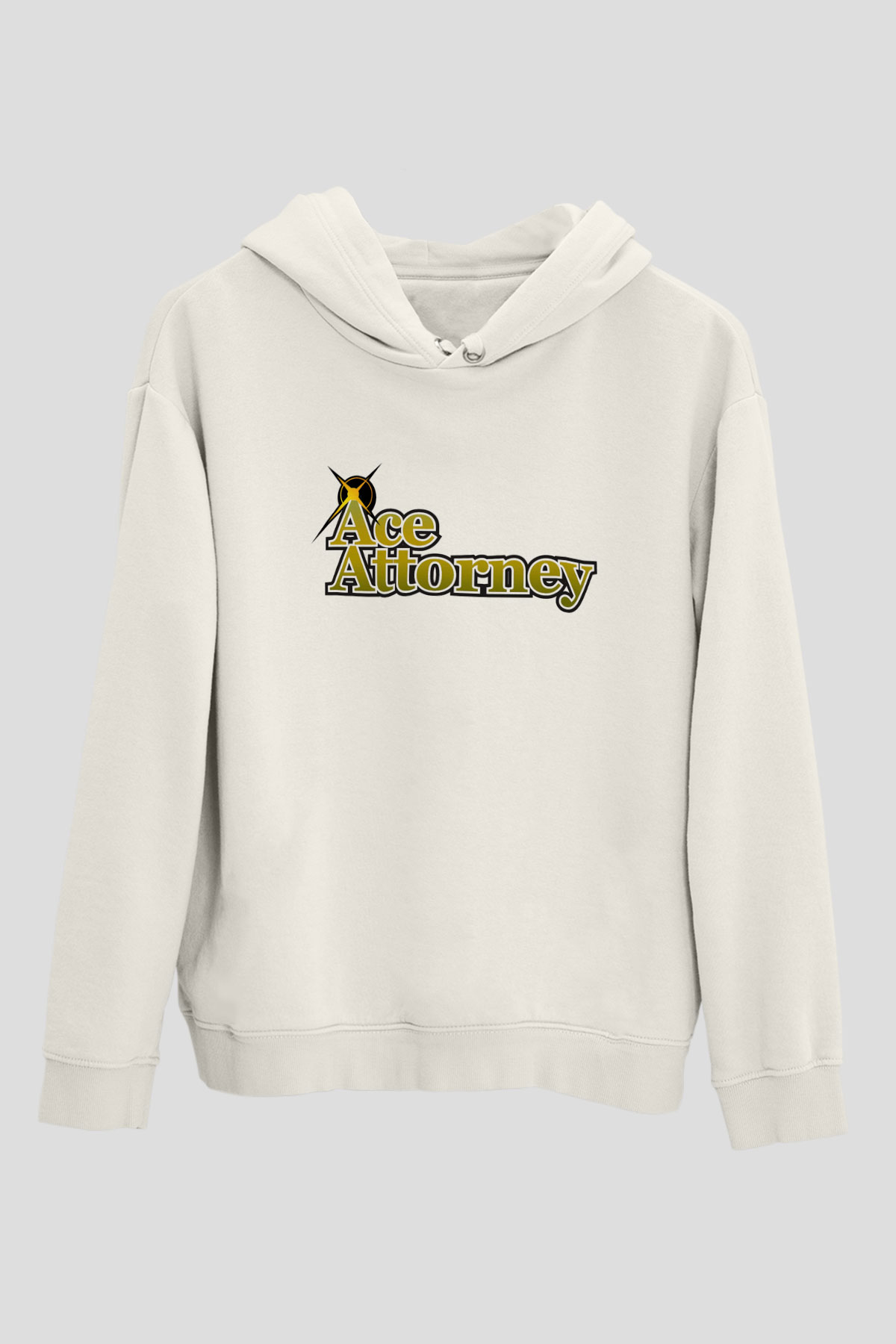 Ace Attorney Beyaz Unisex Kapşonlu Sweatshirt